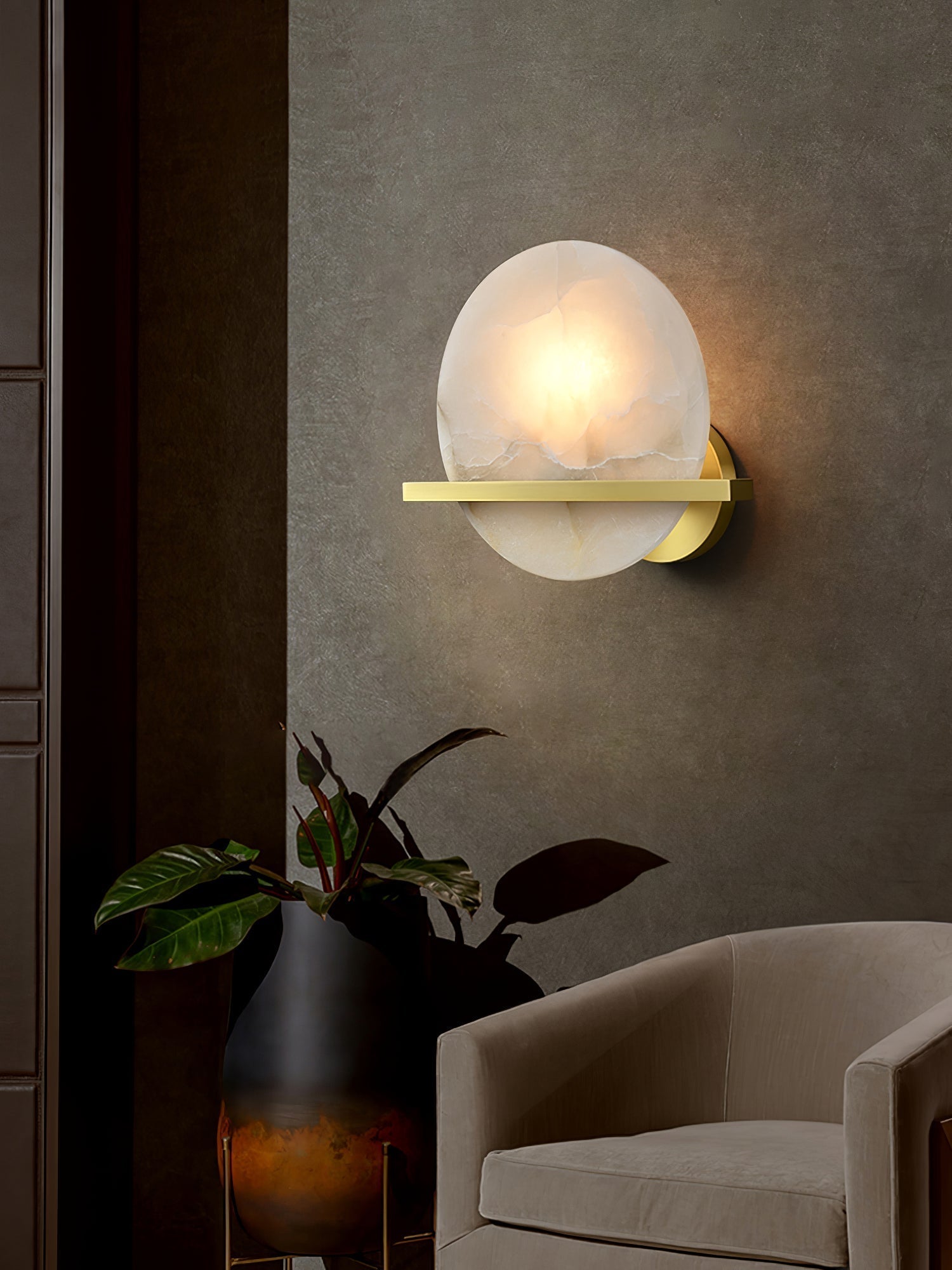Savion Wall Lamp Alabaster Moon Horizon