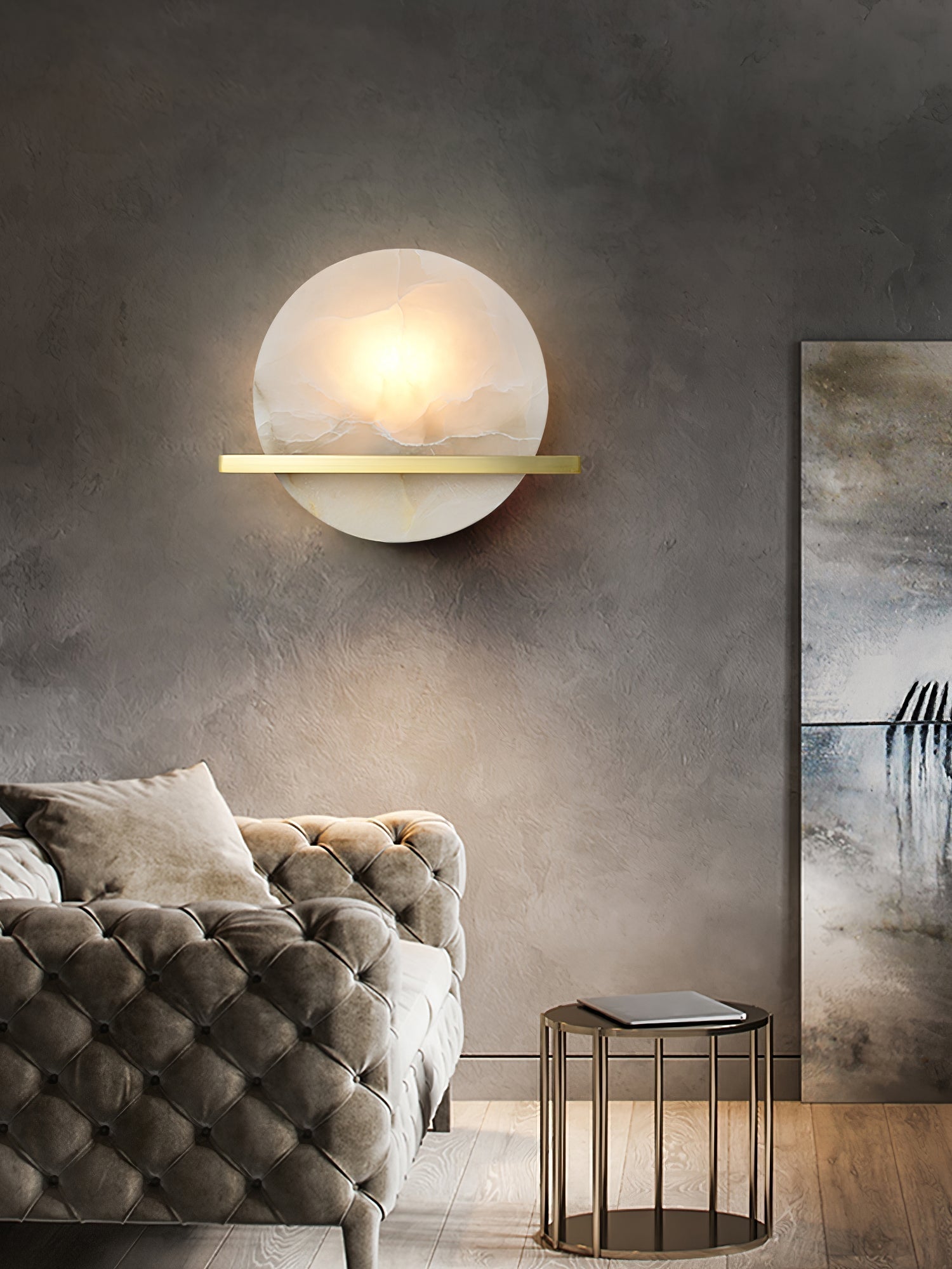 Savion Wall Lamp Alabaster Moon Horizon