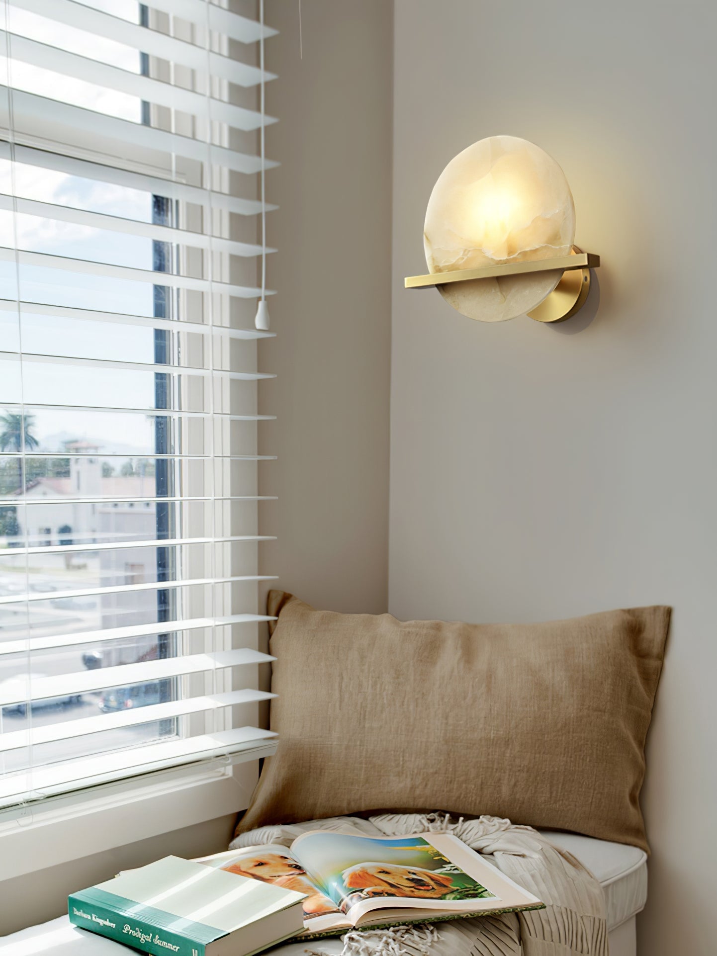 Savion Wall Lamp Alabaster Moon Horizon