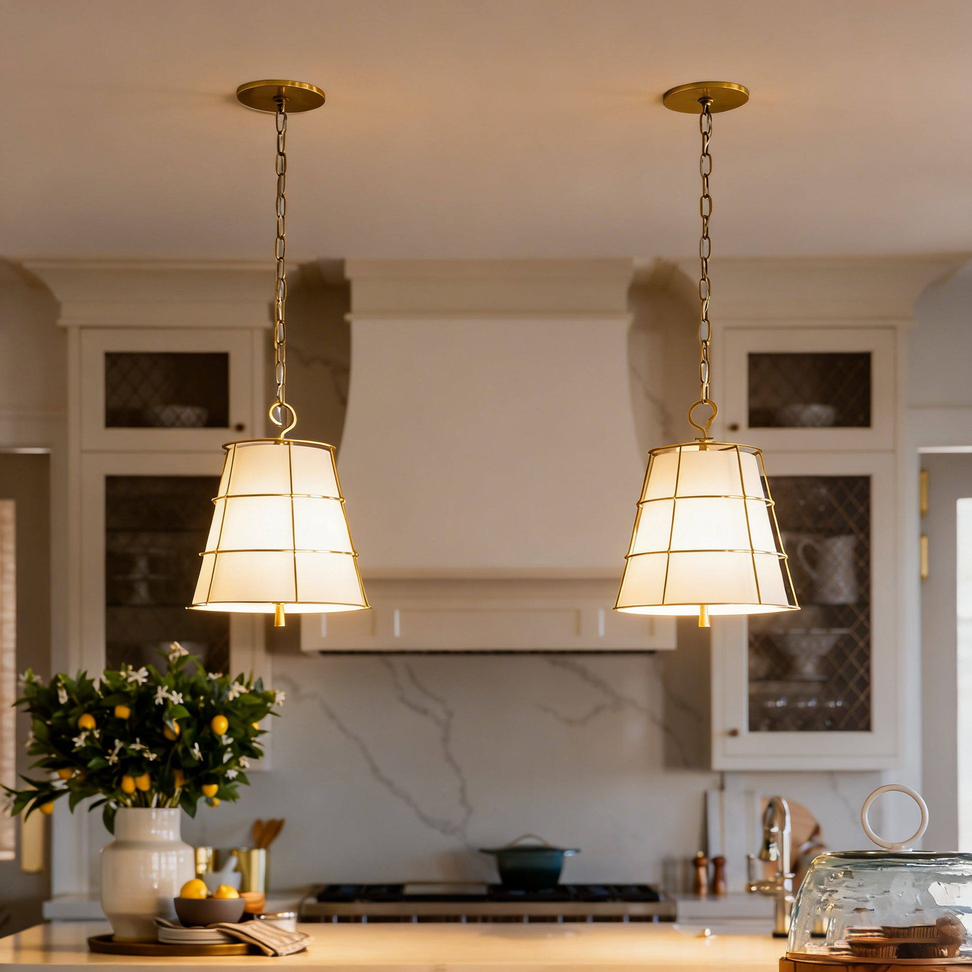 Angled view of the Savona Pendant Lamp highlighting its conical form.