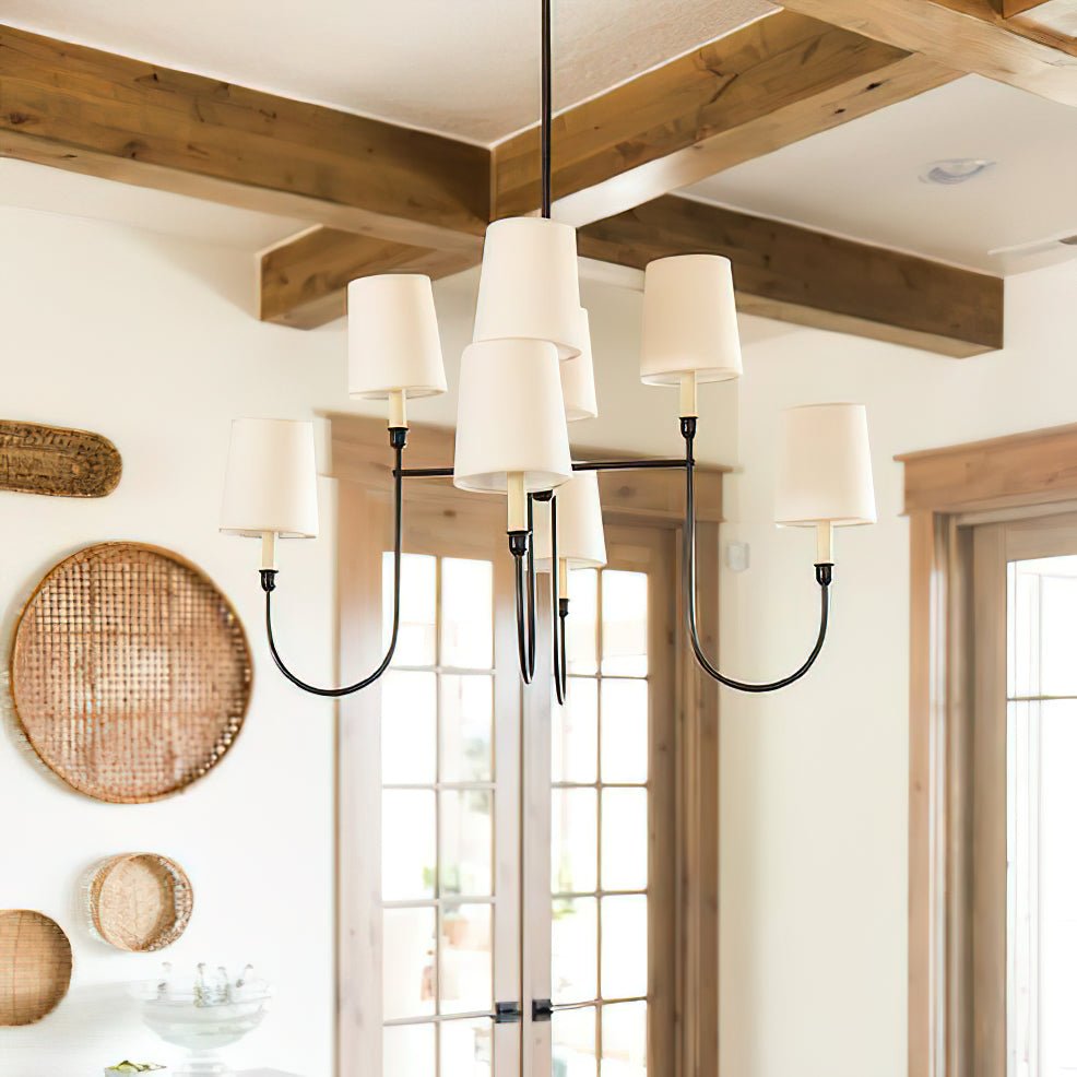 Lustra Chandelier Vendome Brass White Shade-Neutral Decor