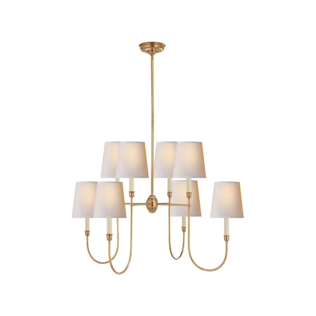 Lustra Chandelier Vendome Brass White Shade-Neutral Decor