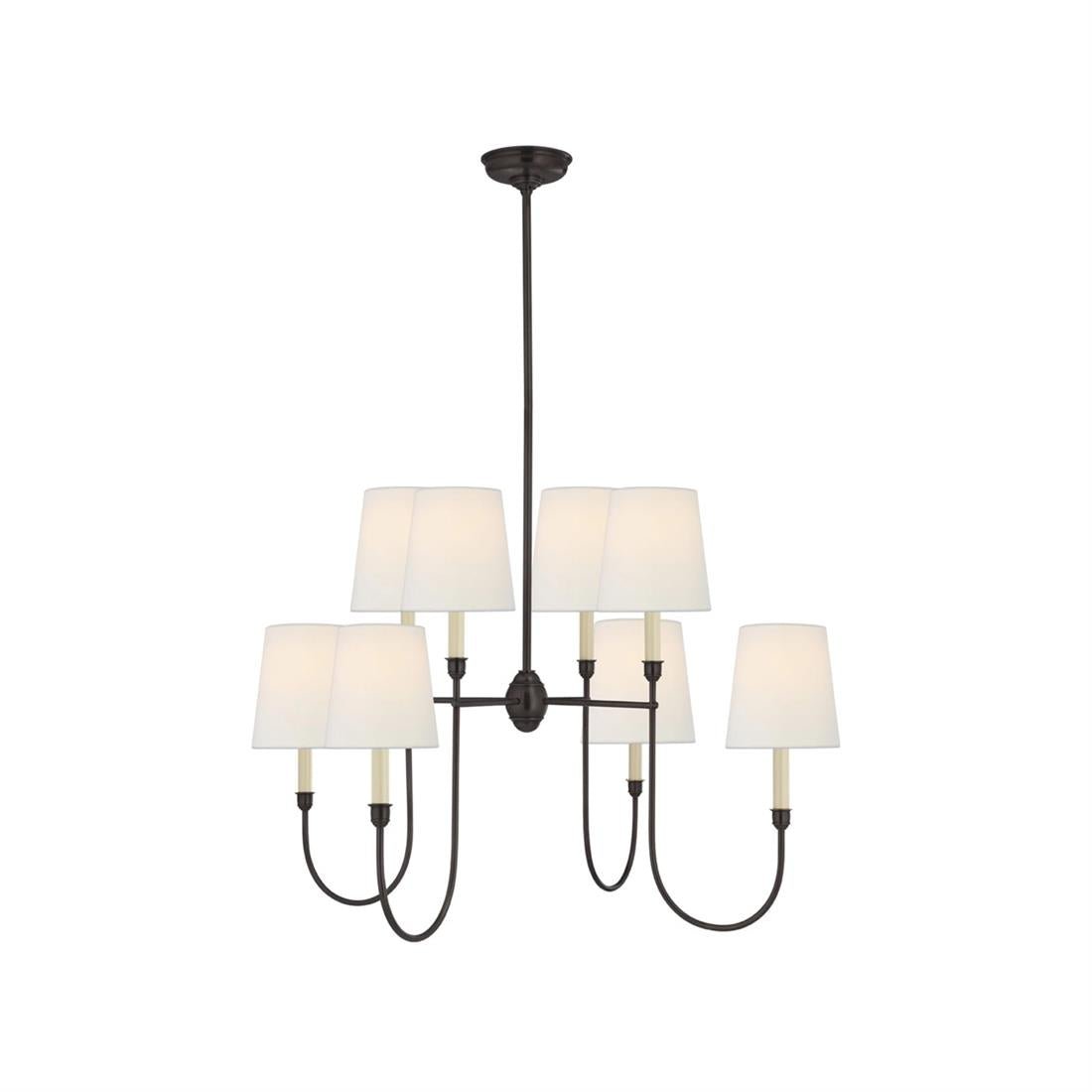 Lustra Chandelier Vendome Brass White Shade-Neutral Decor
