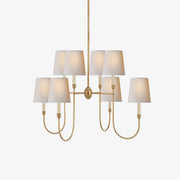 Lustra Chandelier Vendome Brass White Shade-Neutral Decor
