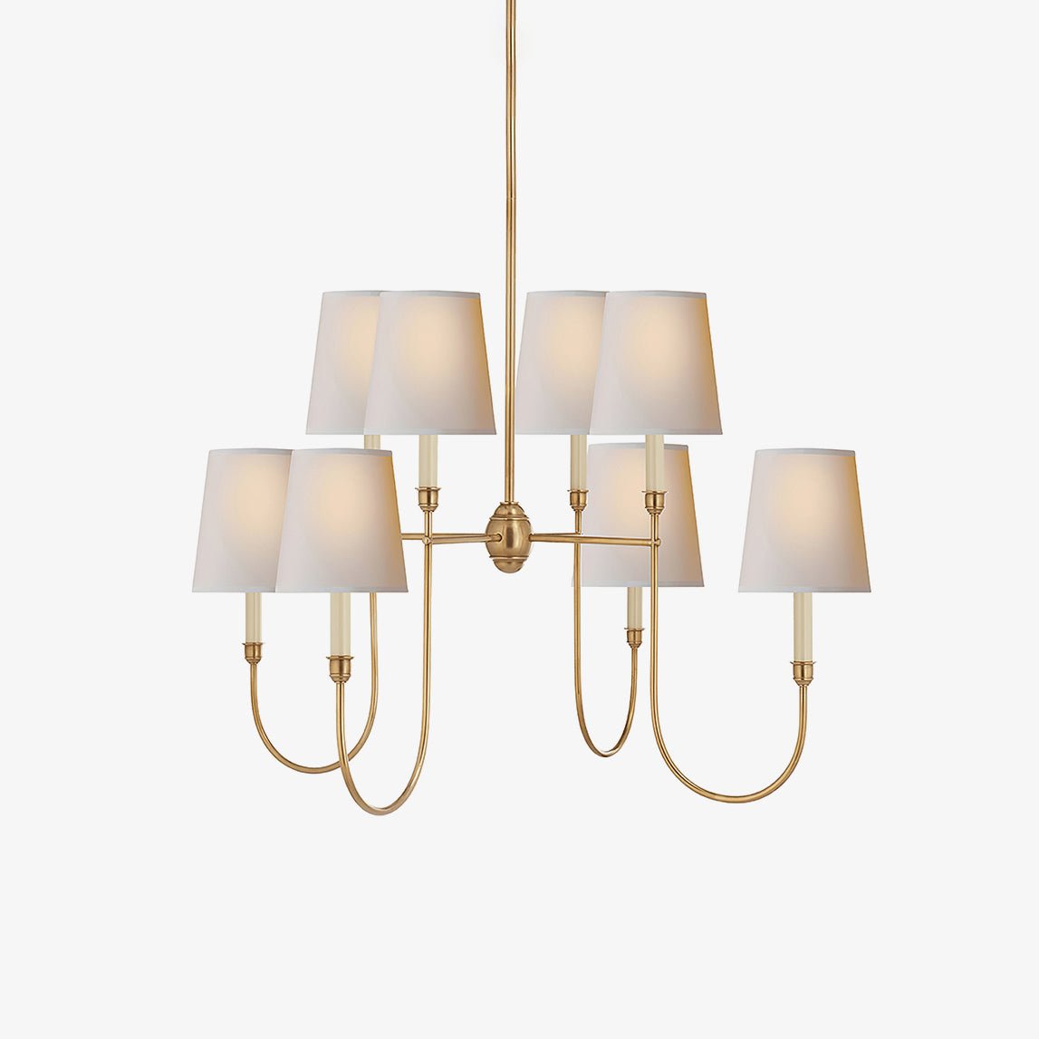 Lustra Chandelier Vendome Brass White Shade-Neutral Decor