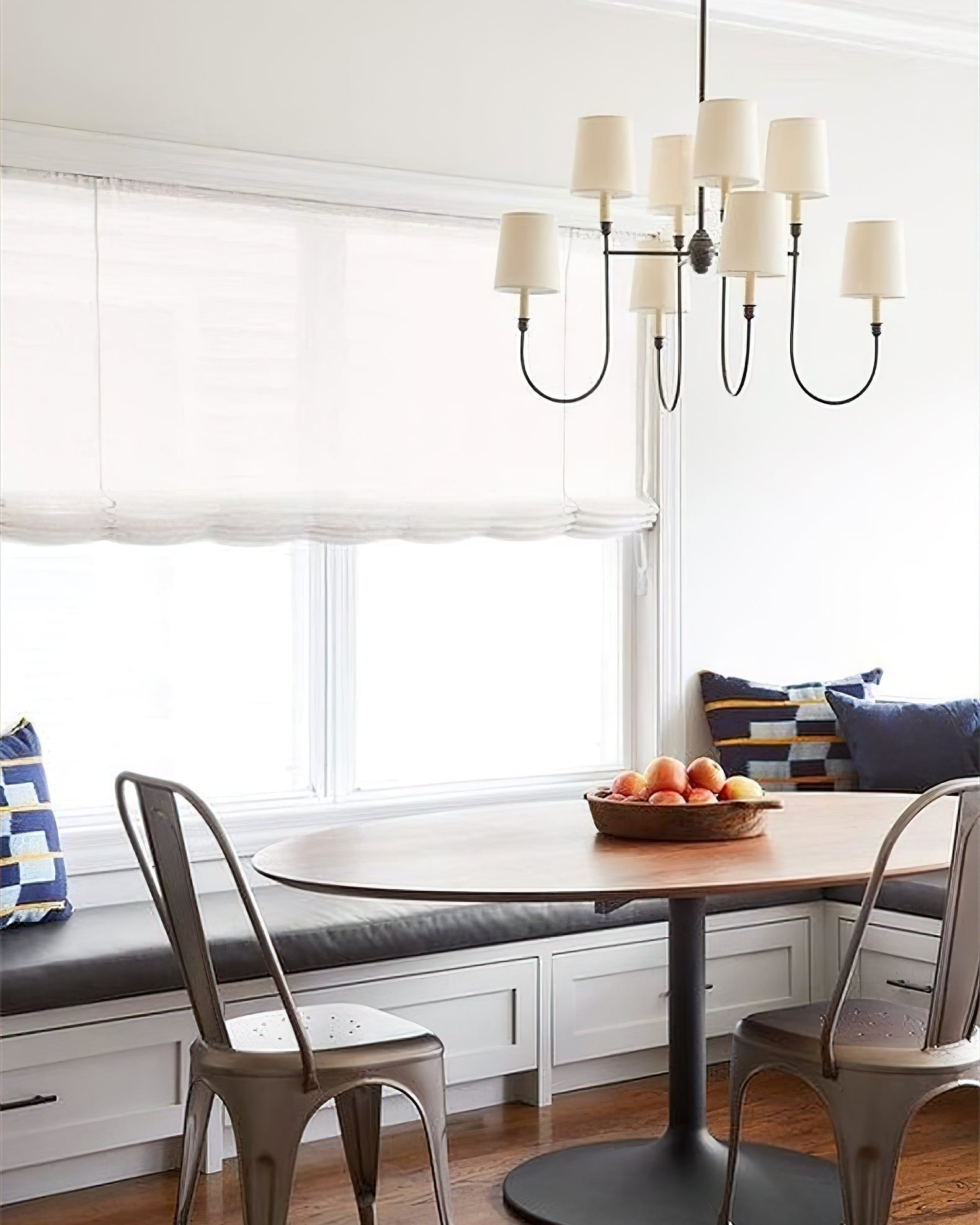 Lustra Chandelier Vendome Brass White Shade-Neutral Decor