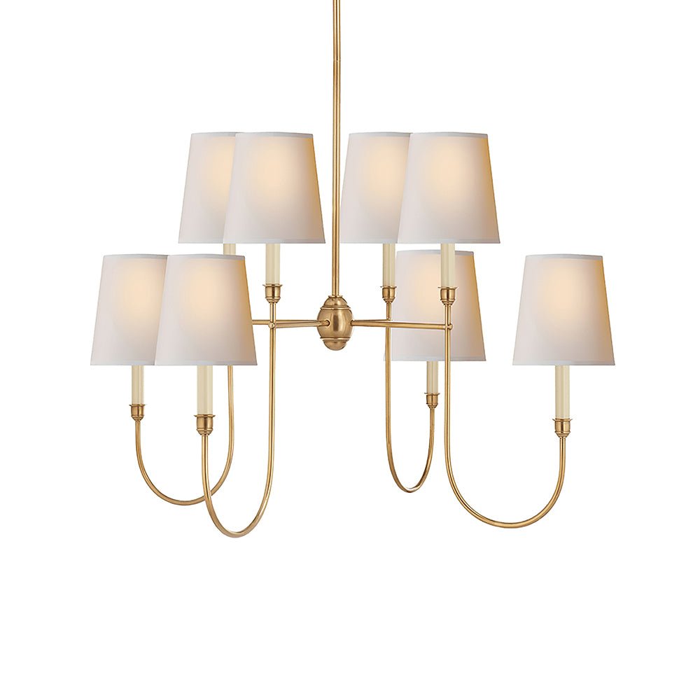 Lustra Chandelier Vendome Brass White Shade-Neutral Decor