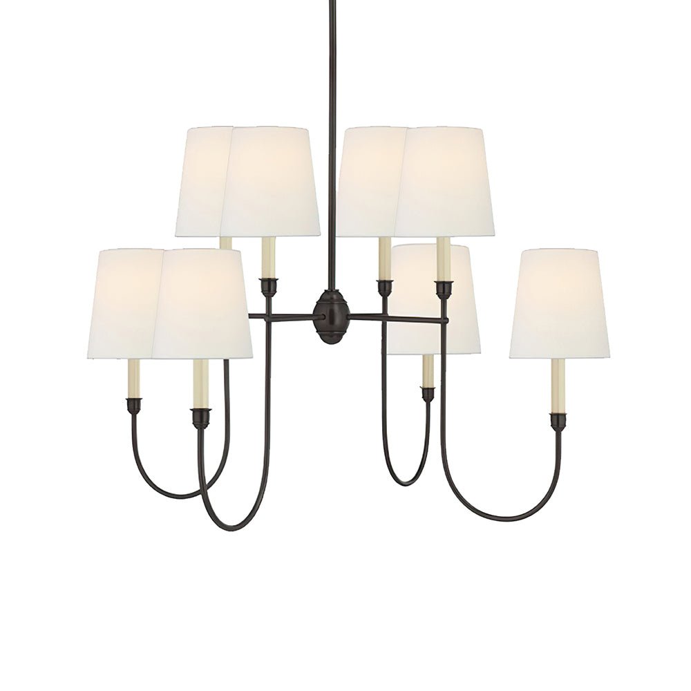 Lustra Chandelier Vendome Brass White Shade-Neutral Decor