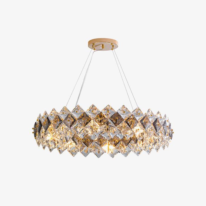 Lustra Chandelier Scale Crystal Round with Gold LED-Neutral Decor