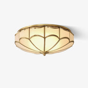 Evmarara Elegance Brass Glass Flush Ceiling Light-Neutral Decor