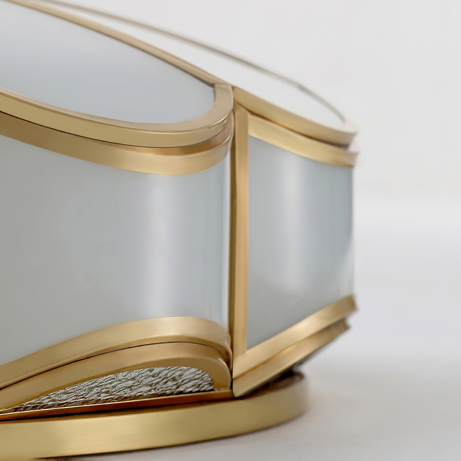 Evmarara Elegance Brass Glass Flush Ceiling Light-Neutral Decor