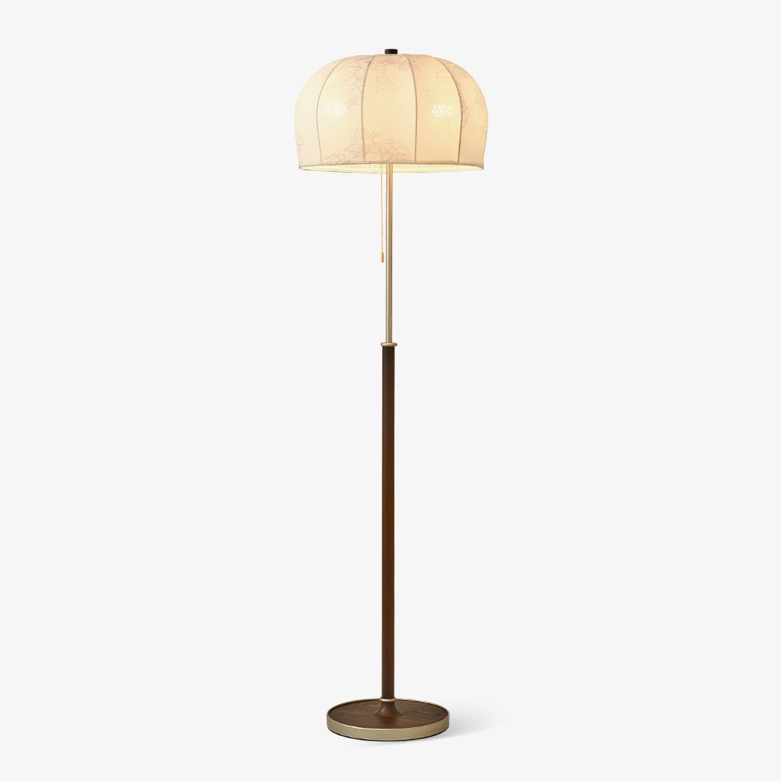 Cularo Fabric Wood Floor Lamp-Neutral Decor