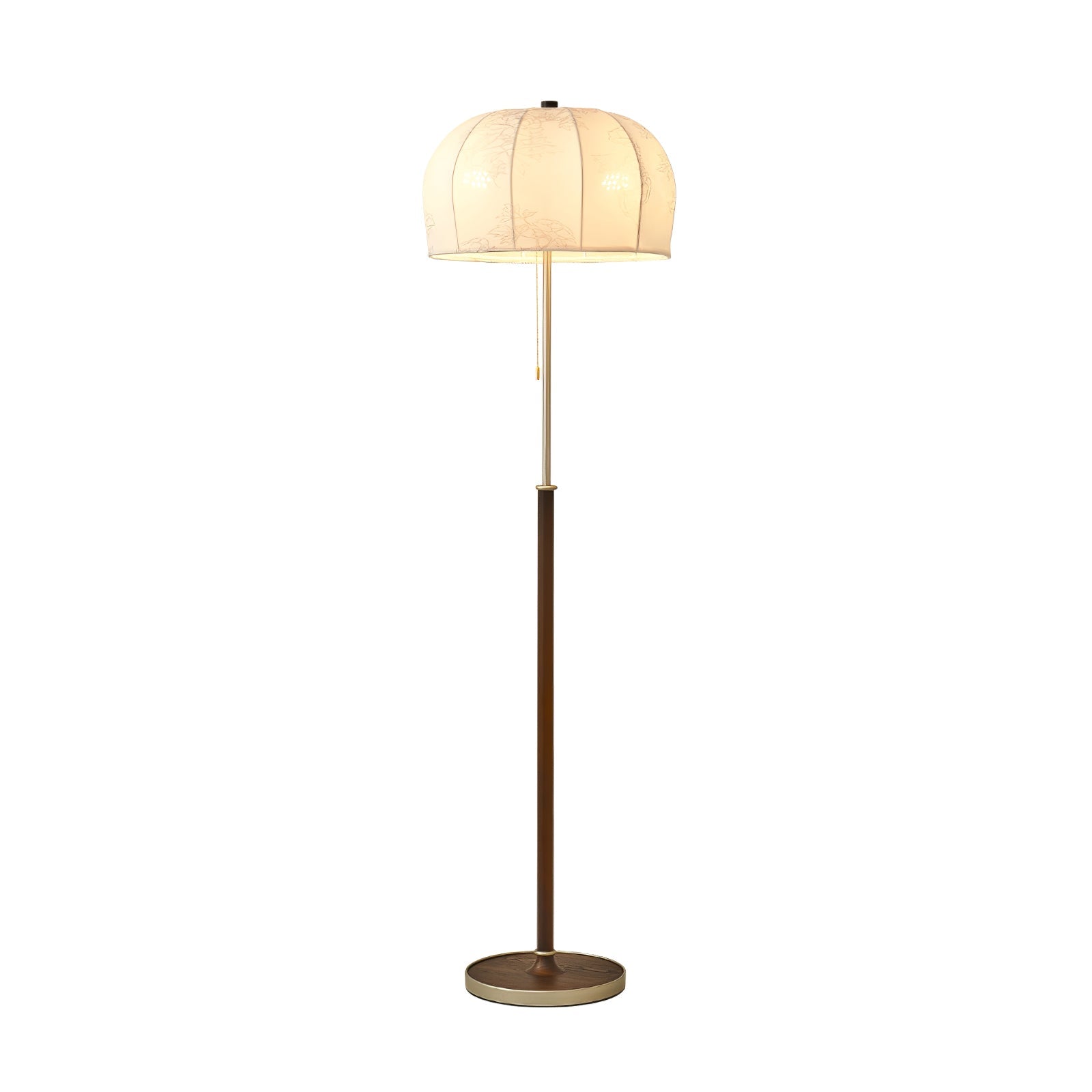Cularo Fabric Wood Floor Lamp-Neutral Decor