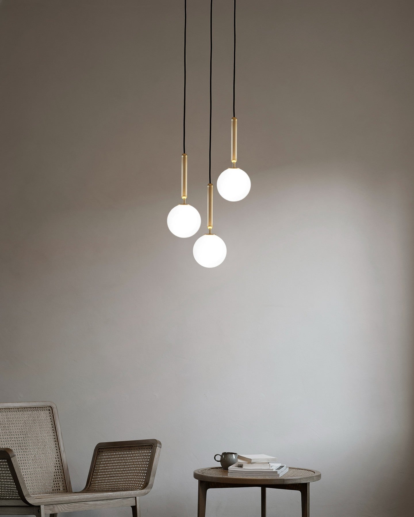 Azorila Modern Minimalist Swag Brass Glass Pendant Light-Neutral Decor