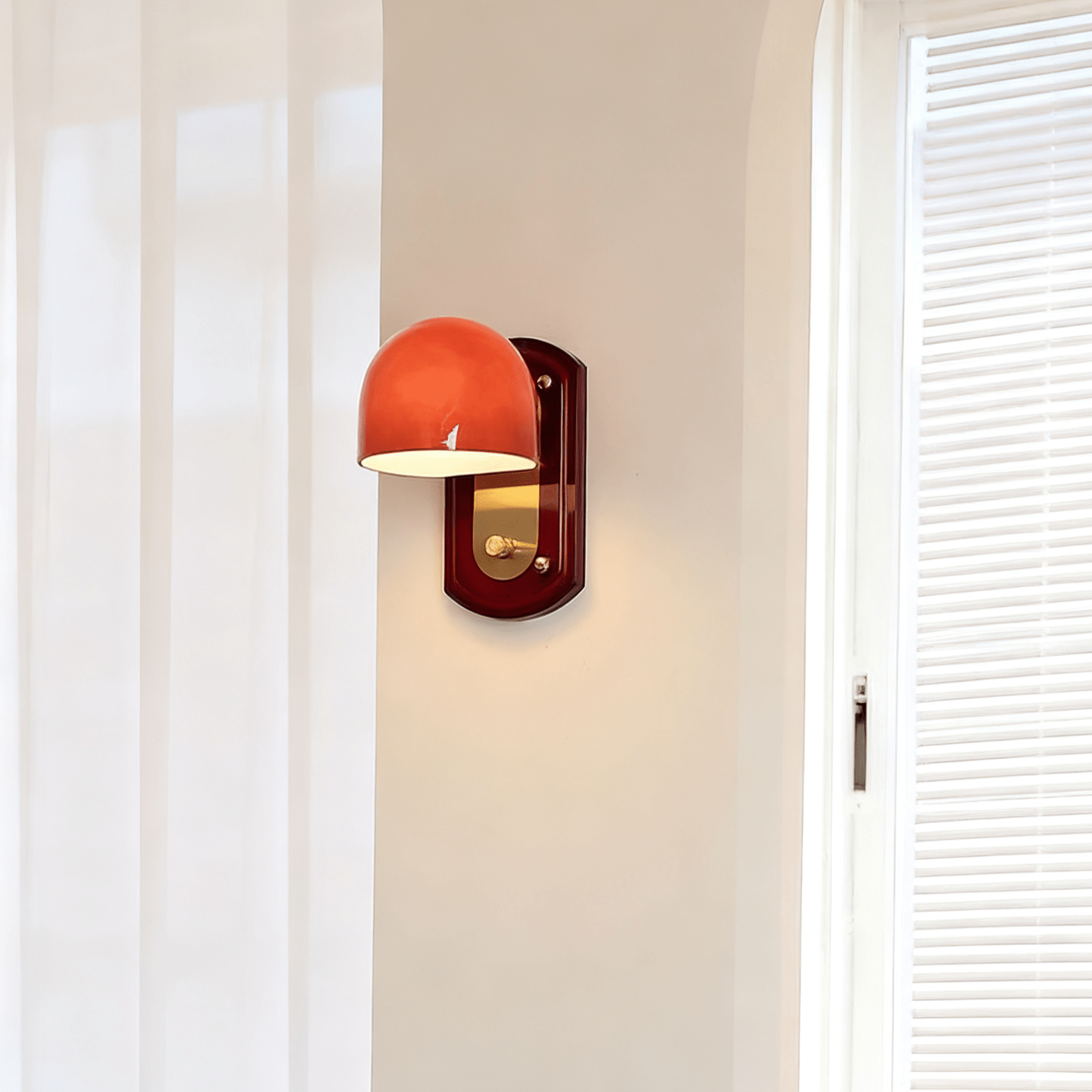 Scarlet Dome Wall Sconce-Neutral Decor