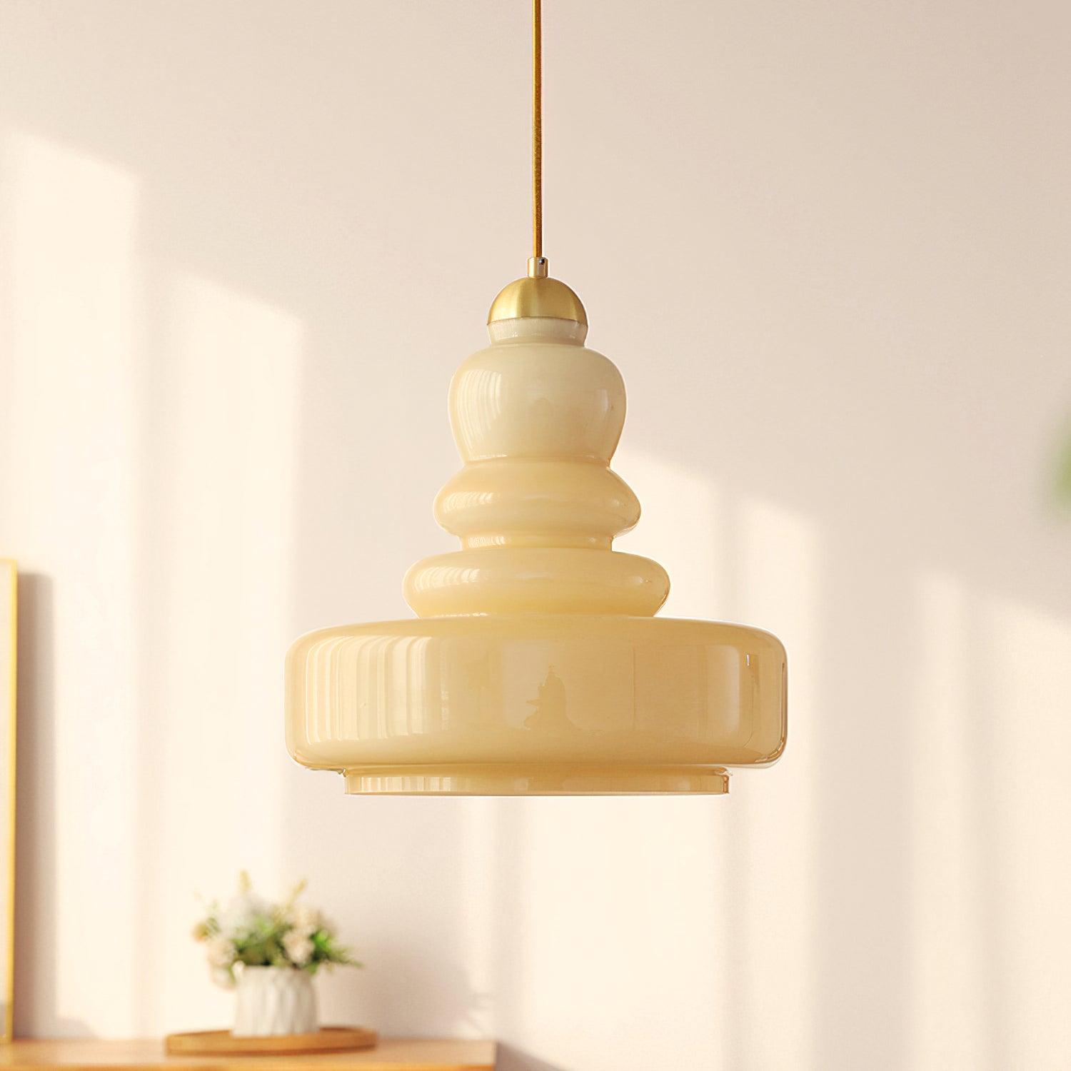 Lustra Pendant Lamp Schoolhouse Glass Layers for Living Room-Neutral Decor