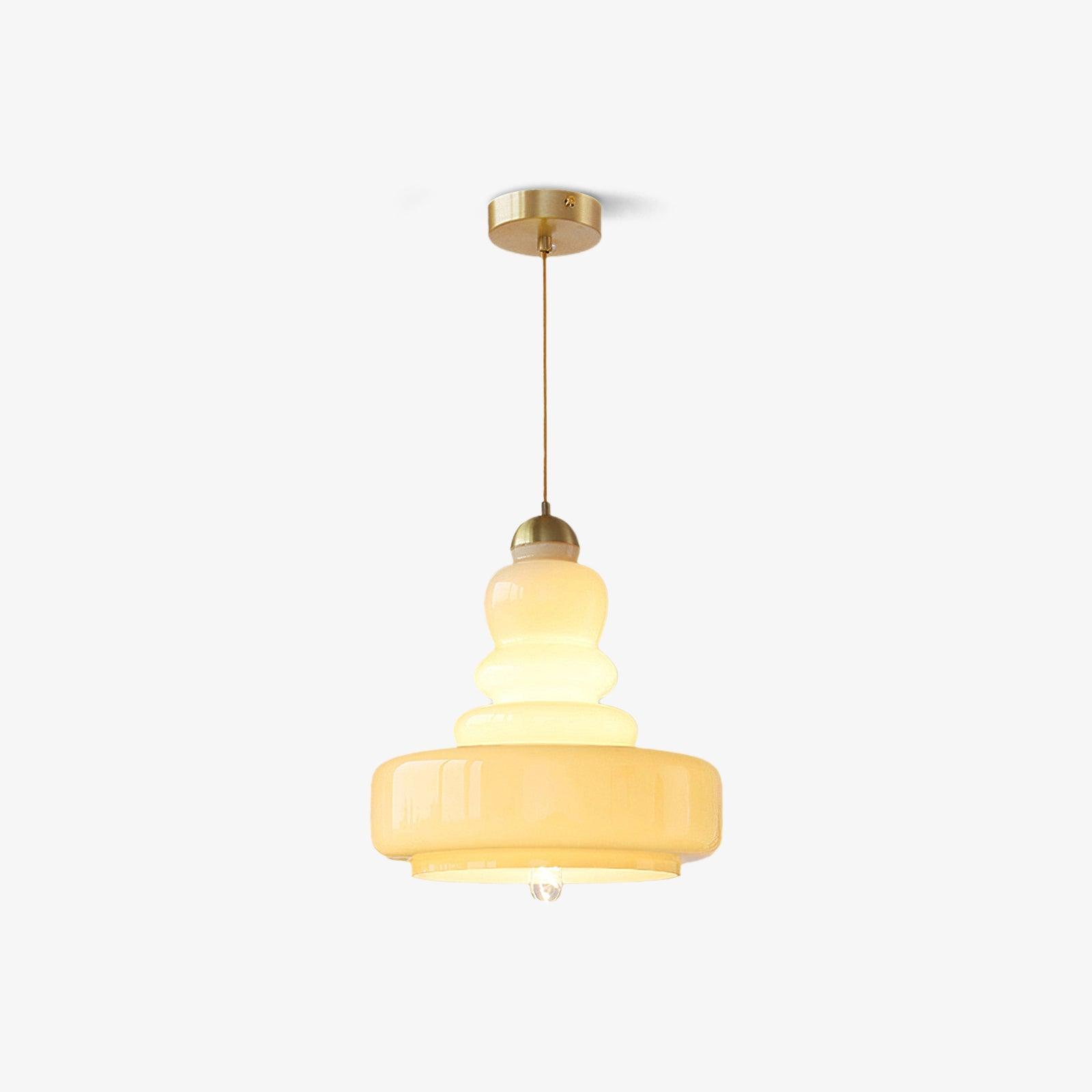 Lustra Pendant Lamp Schoolhouse Glass Layers for Living Room-Neutral Decor
