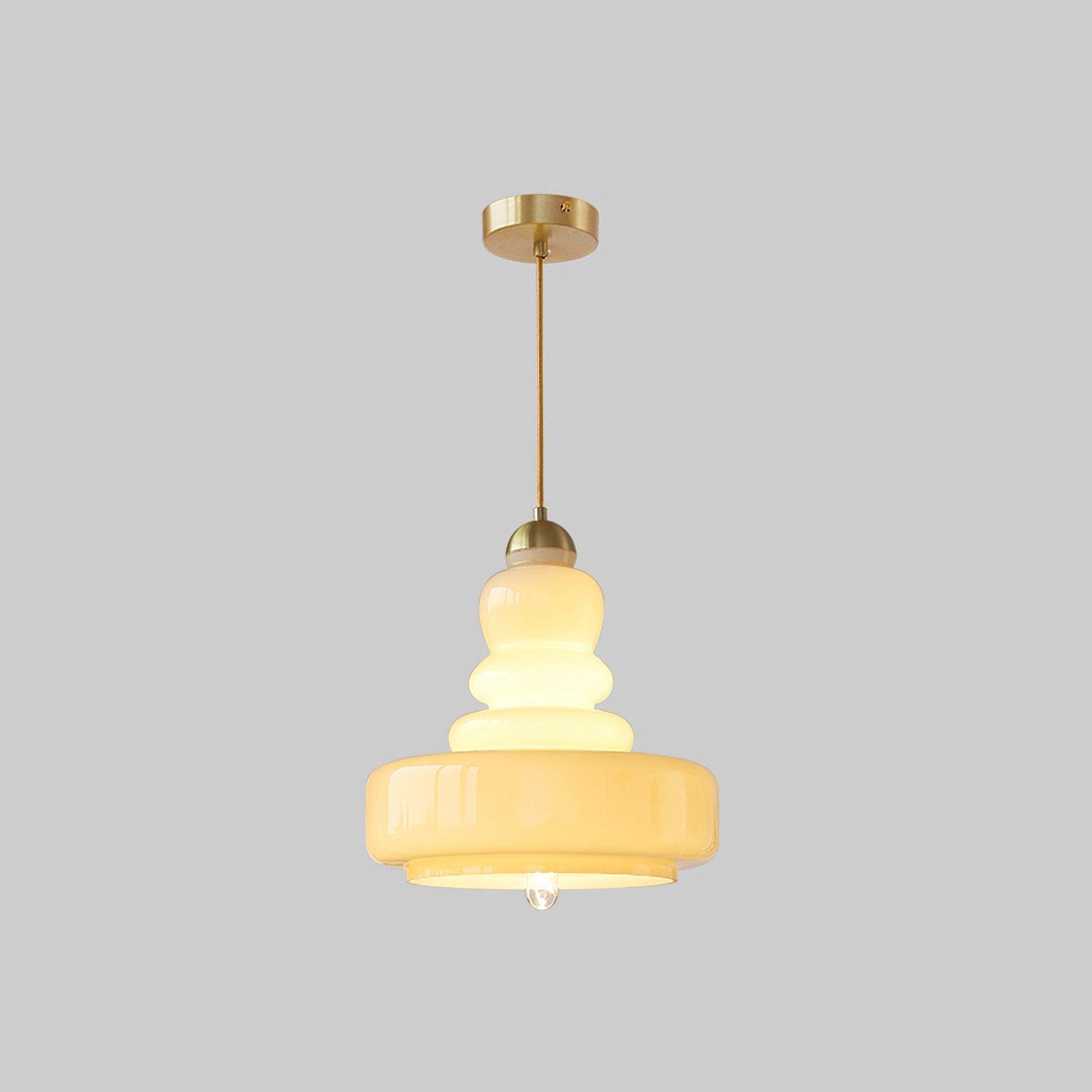 Lustra Pendant Lamp Schoolhouse Glass Layers for Living Room-Neutral Decor