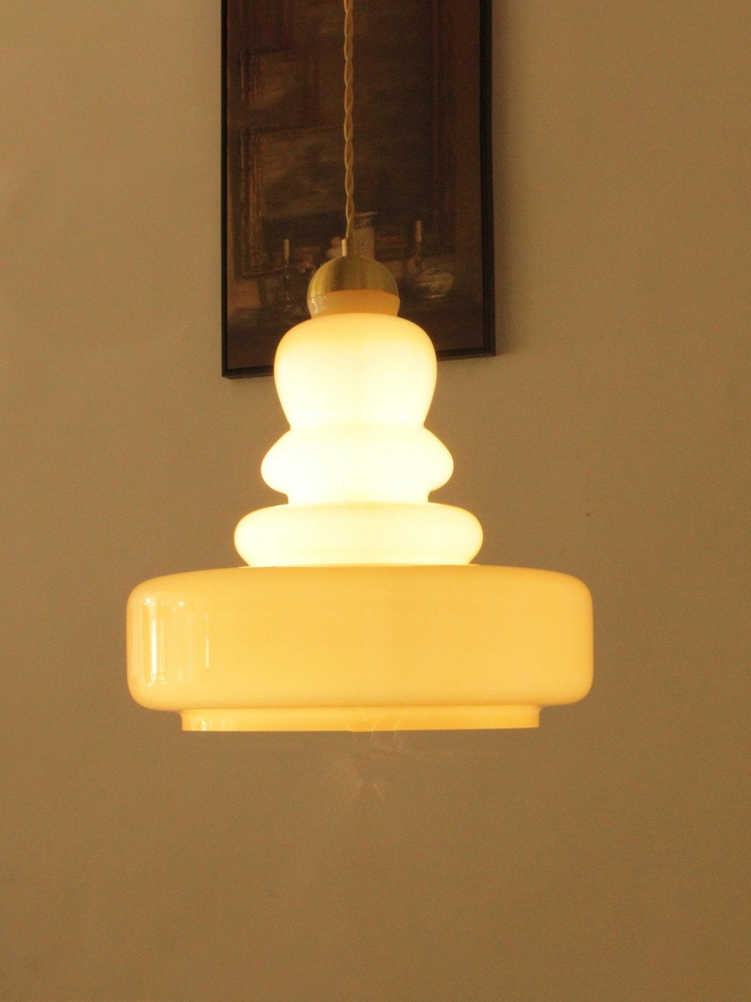 Lustra Pendant Lamp Schoolhouse Glass Layers for Living Room-Neutral Decor