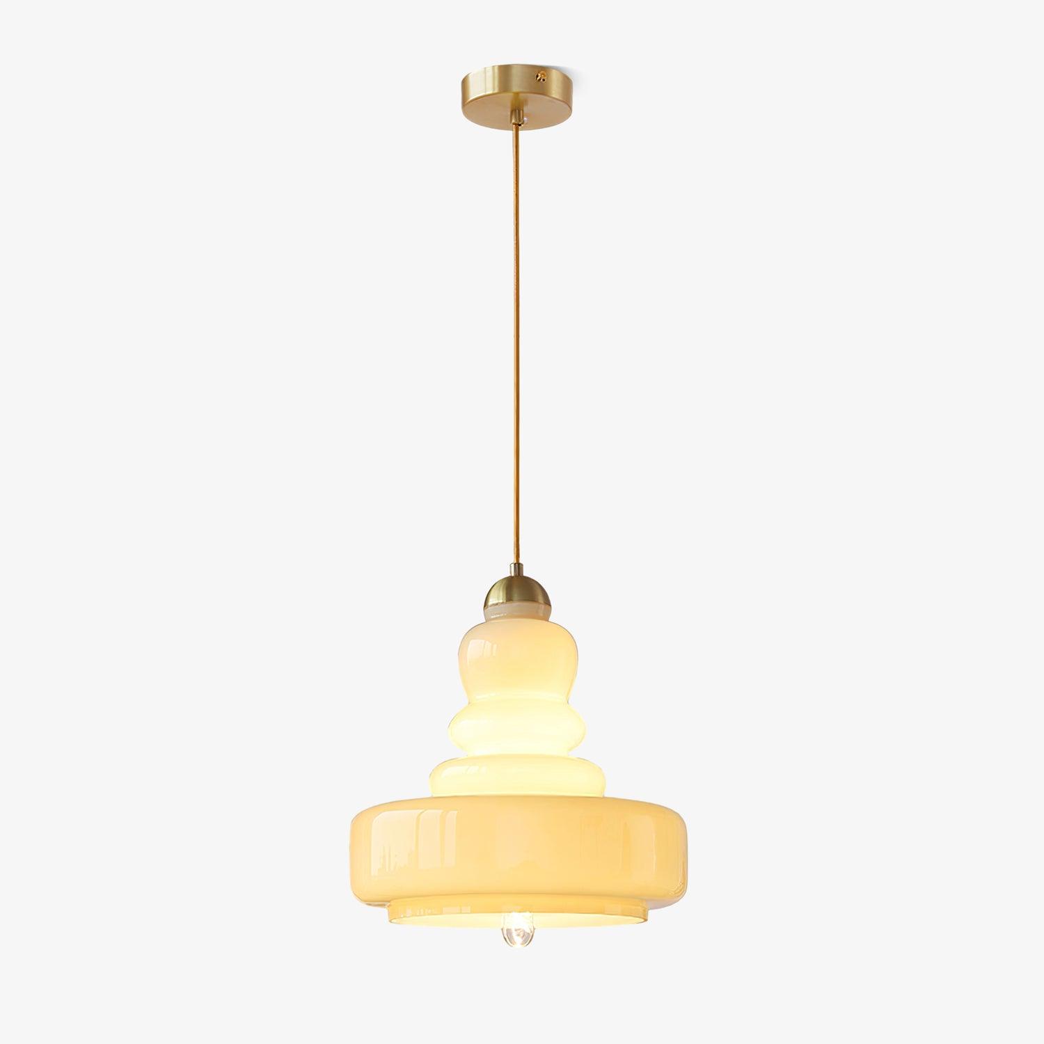 Lustra Pendant Lamp Schoolhouse Glass Layers for Living Room-Neutral Decor