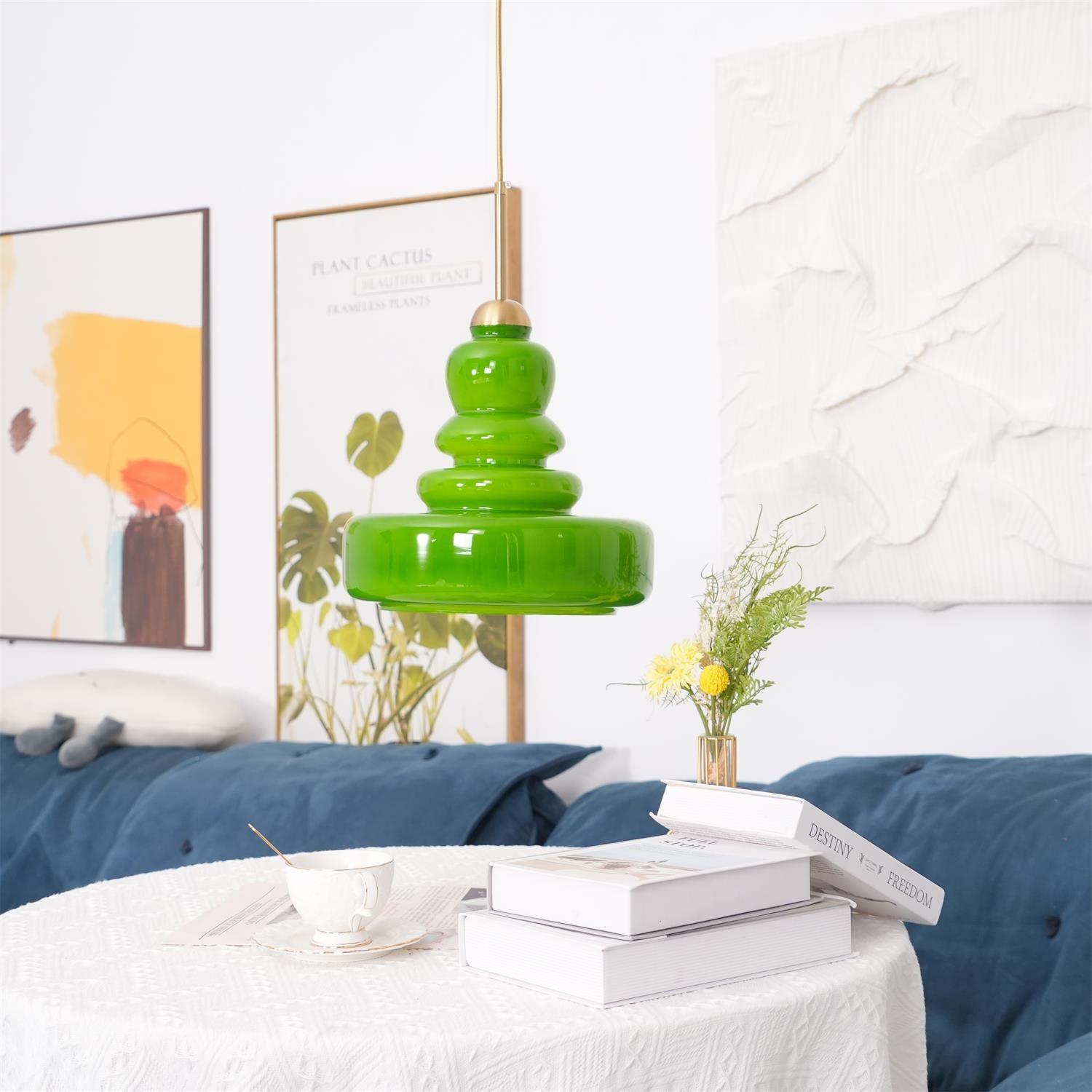 Lustra Pendant Lamp Schoolhouse Glass Layers for Living Room-Neutral Decor