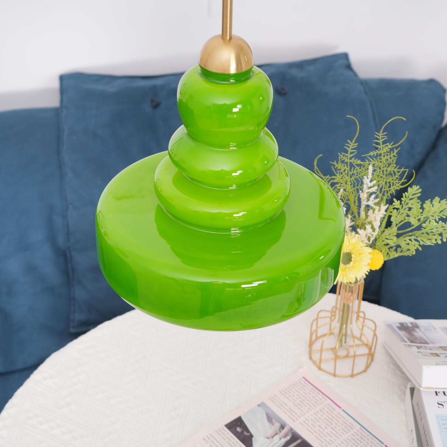Lustra Pendant Lamp Schoolhouse Glass Layers for Living Room-Neutral Decor