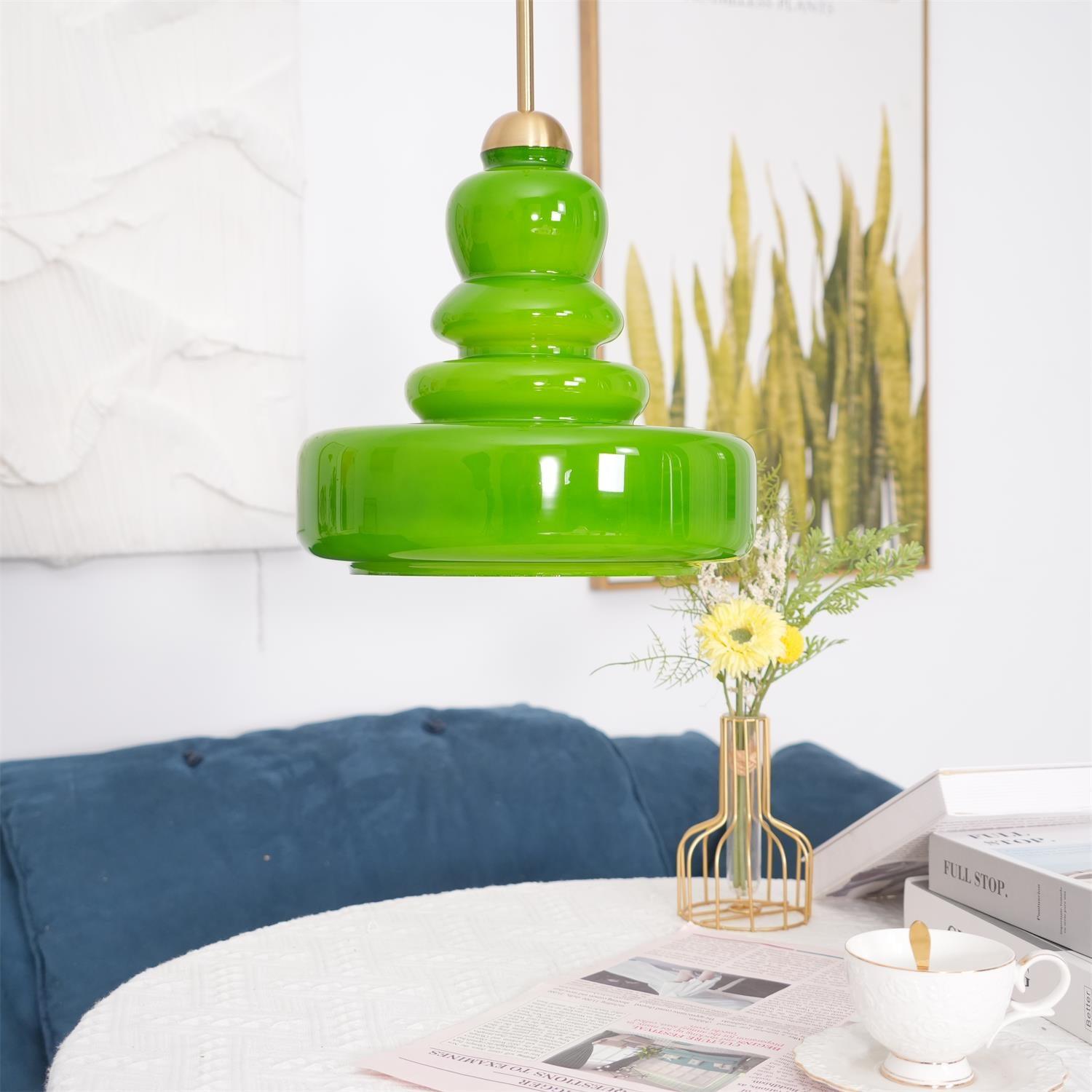 Lustra Pendant Lamp Schoolhouse Glass Layers for Living Room-Neutral Decor