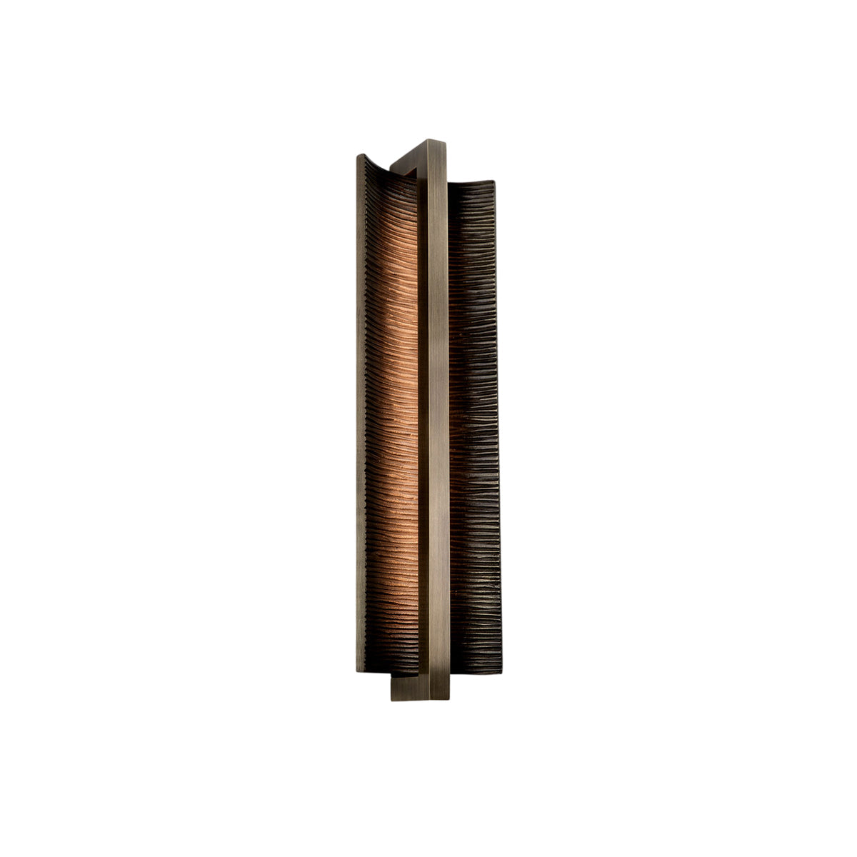 Scorpio Wall Lamp in a bronze finish, front view.