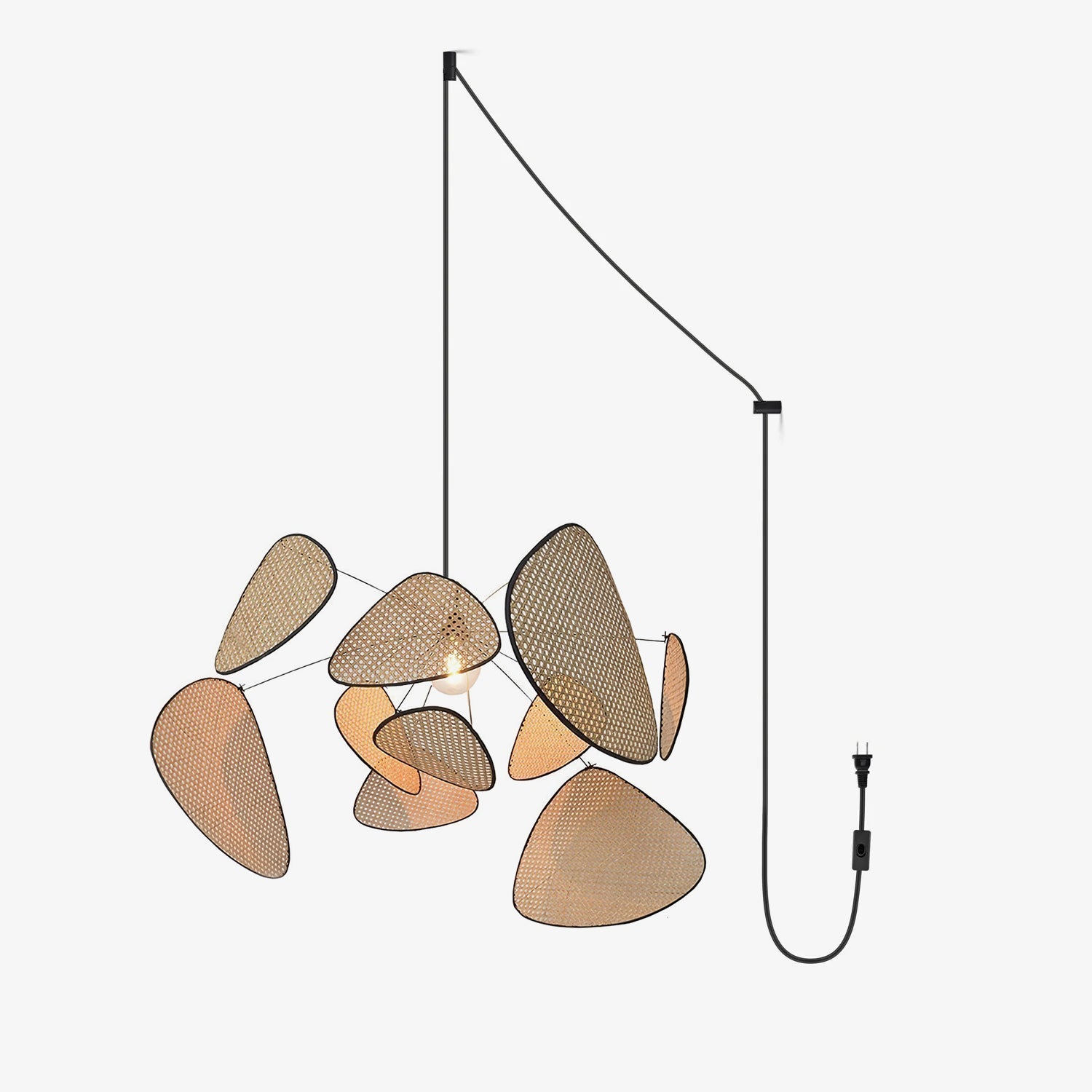Lustra Pendant Light Rattan Swag Industrial-Neutral Decor