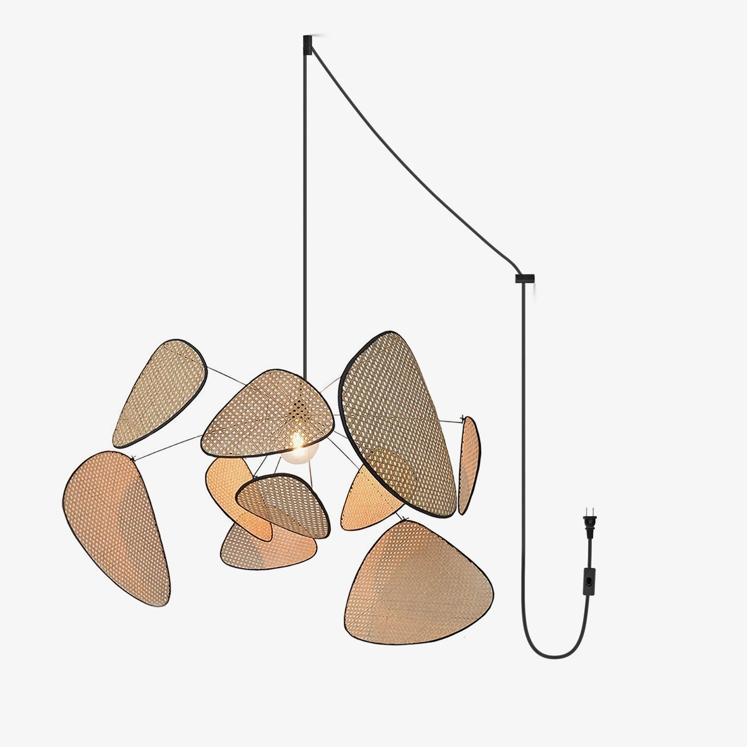 Lustra Pendant Light Rattan Swag Industrial-Neutral Decor