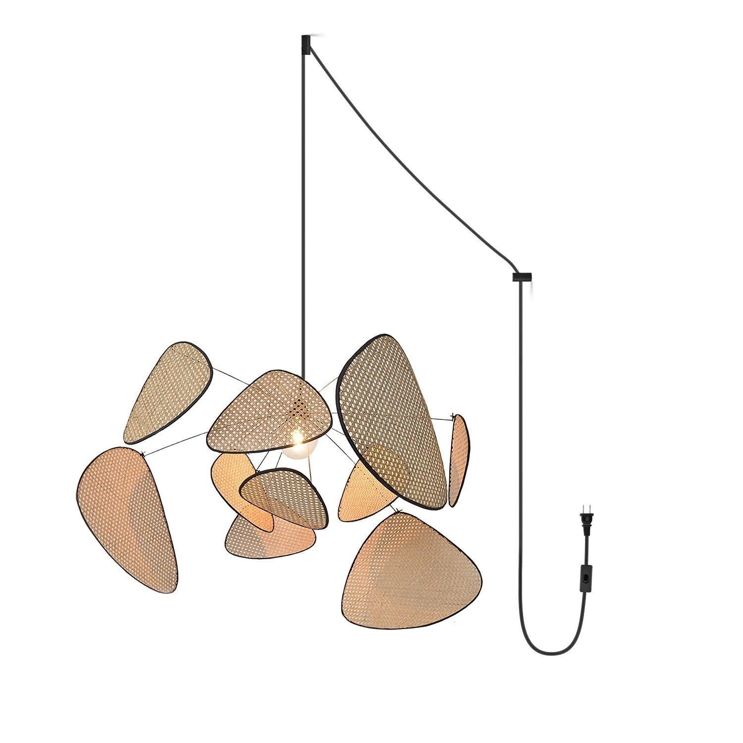 Lustra Pendant Light Rattan Swag Industrial-Neutral Decor
