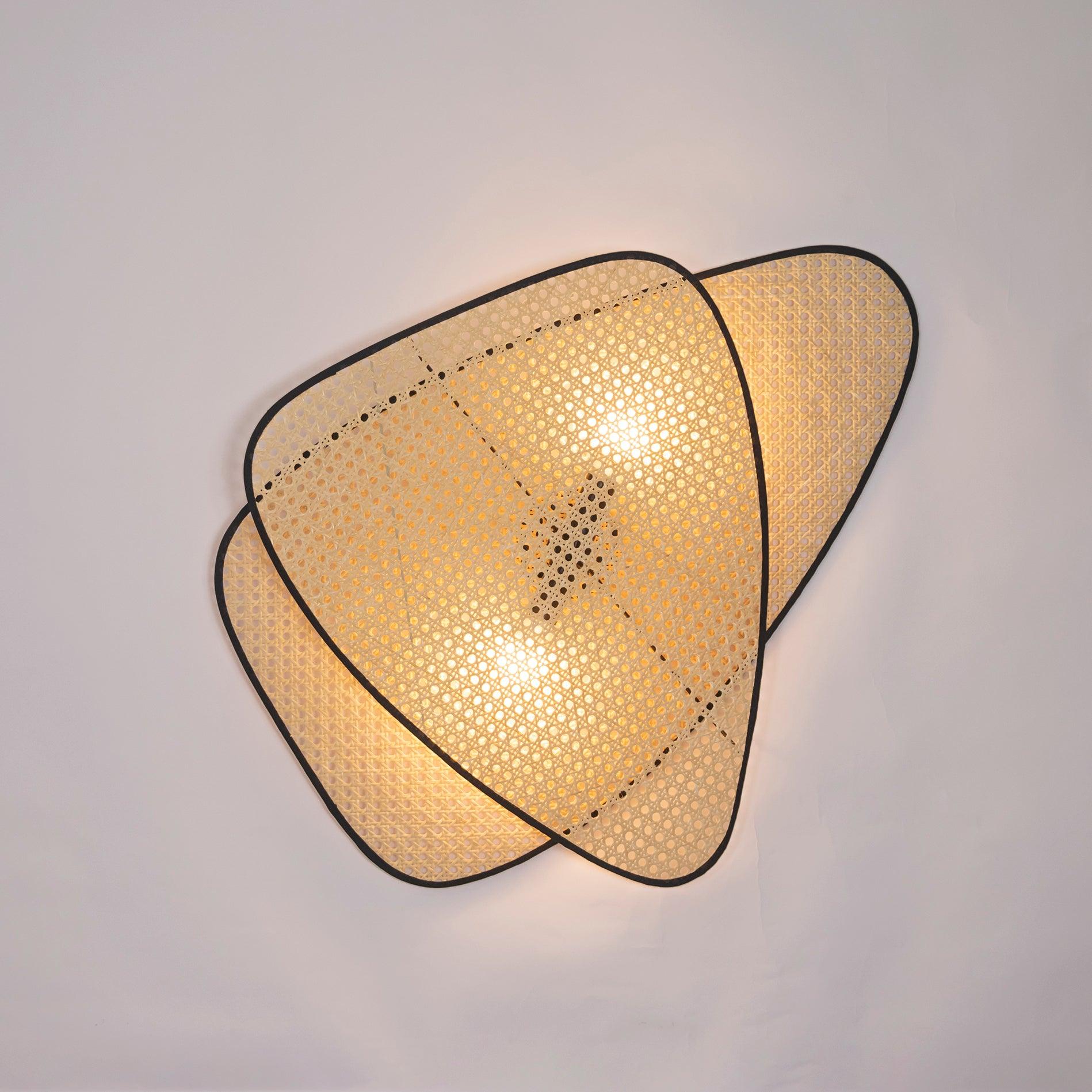 Earian Art Natural Cannage Bamboo Sconce Wall lamp-Neutral Decor
