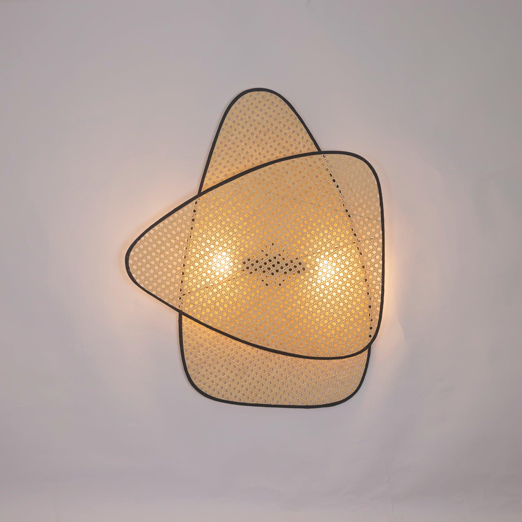 Earian Art Natural Cannage Bamboo Sconce Wall lamp-Neutral Decor