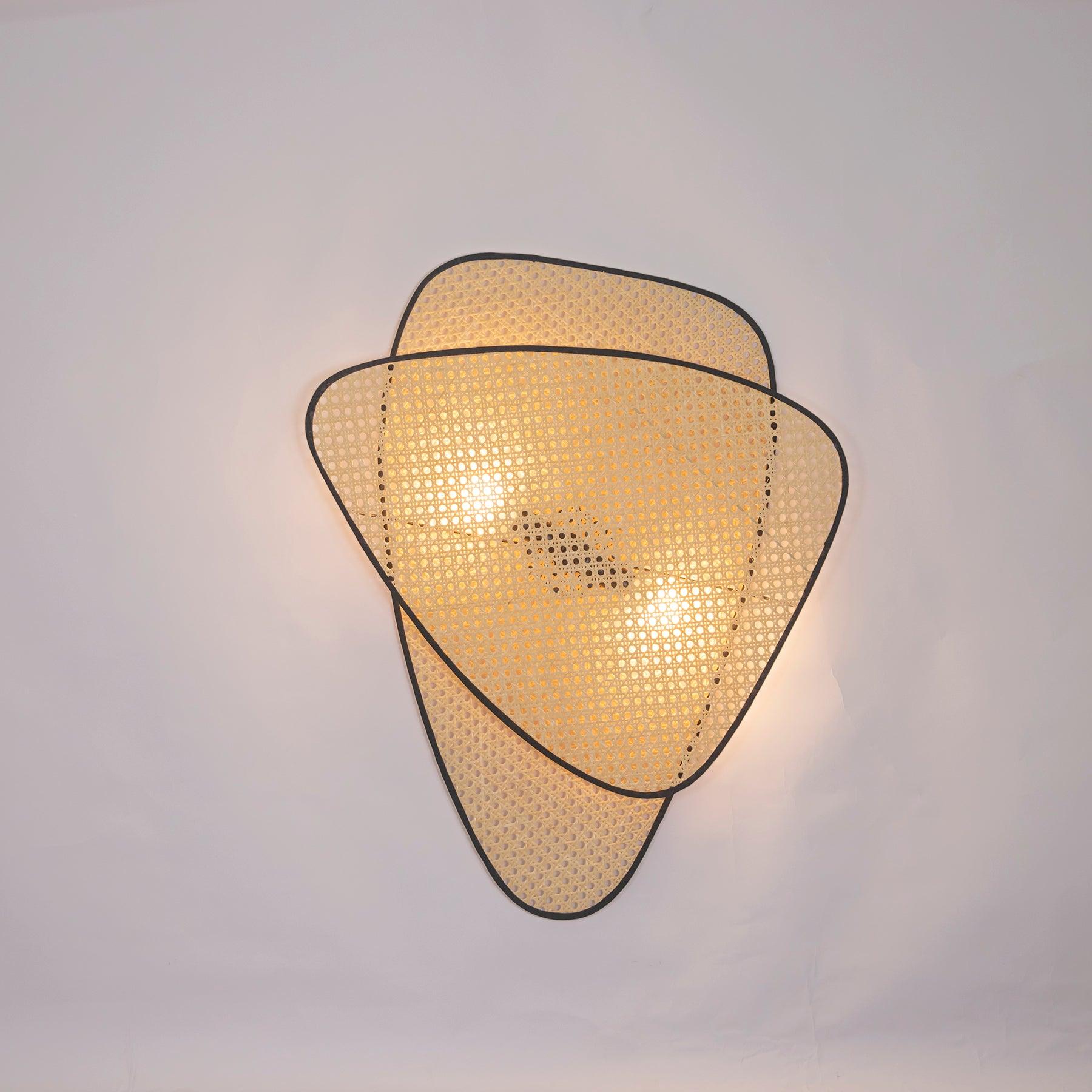 Earian Art Natural Cannage Bamboo Sconce Wall lamp-Neutral Decor