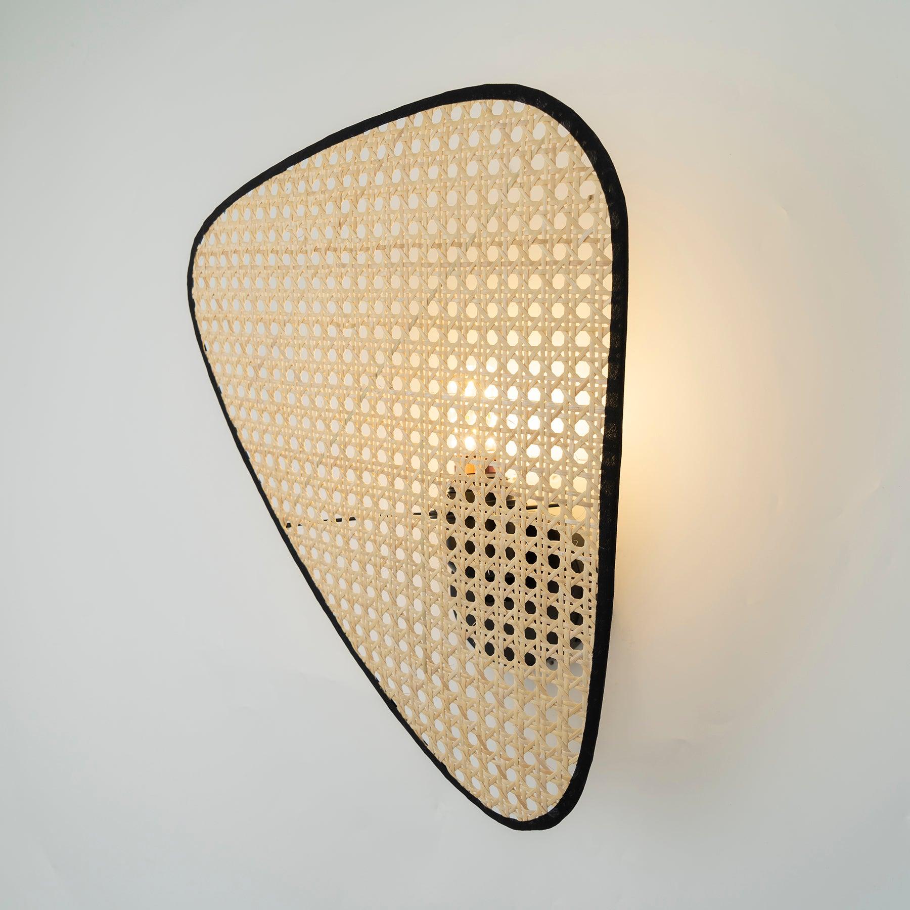 Earian Art Natural Cannage Bamboo Sconce Wall lamp-Neutral Decor