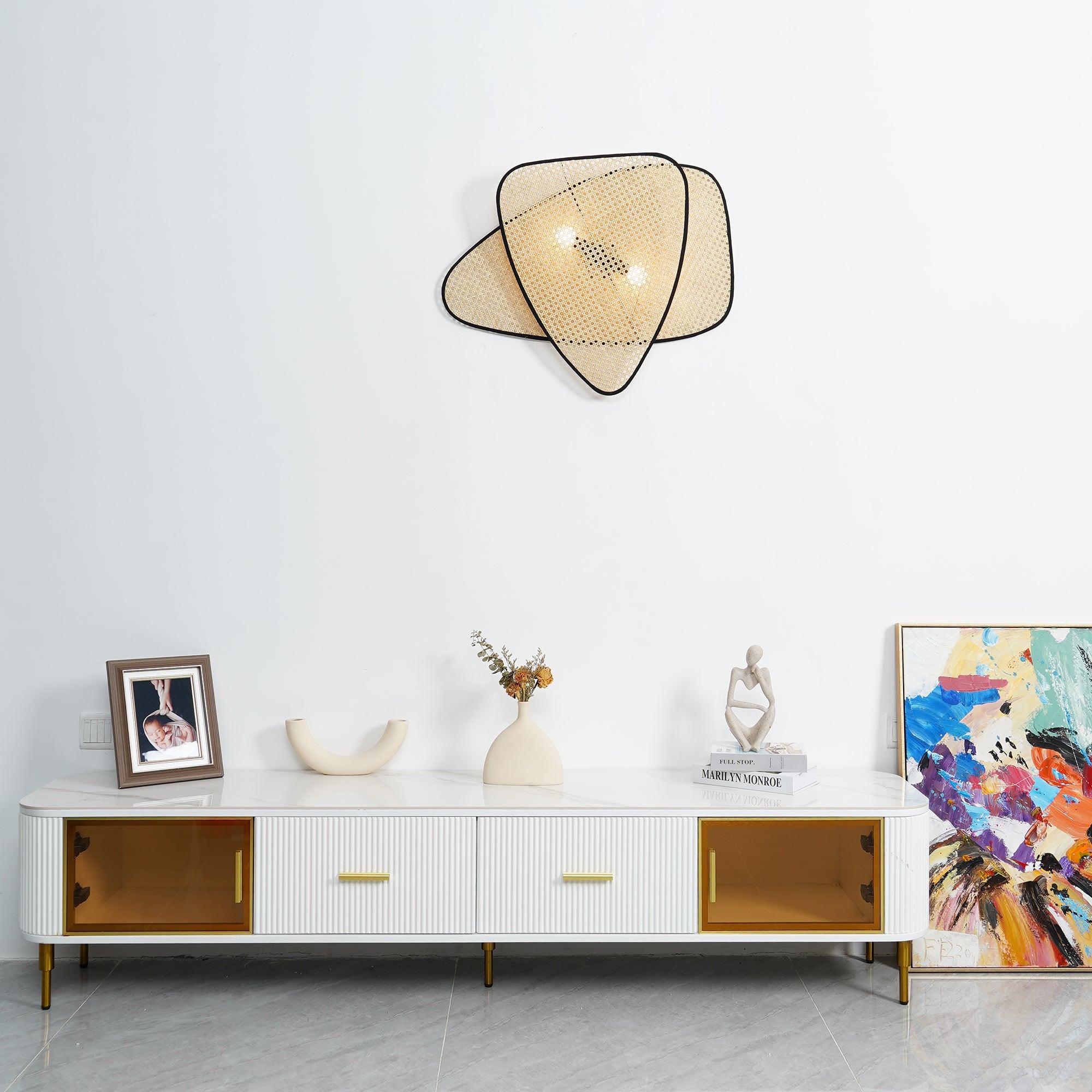 Earian Art Natural Cannage Bamboo Sconce Wall lamp-Neutral Decor