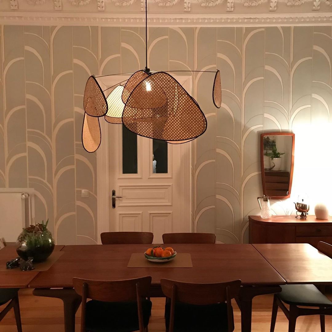 Lustra Chandelier Screen Cannage Suspension Retro-Neutral Decor
