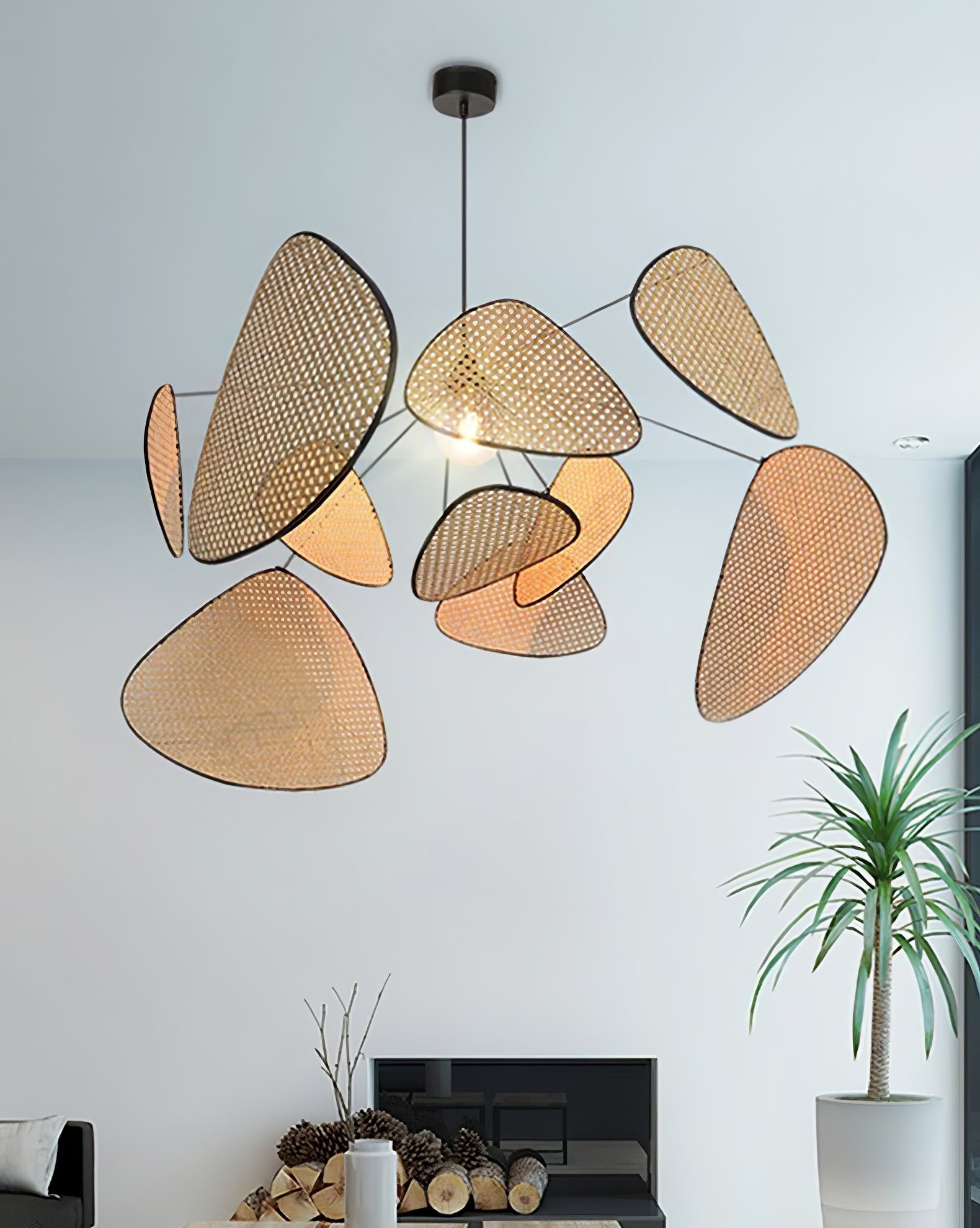 Lustra Chandelier Screen Cannage Suspension Retro-Neutral Decor