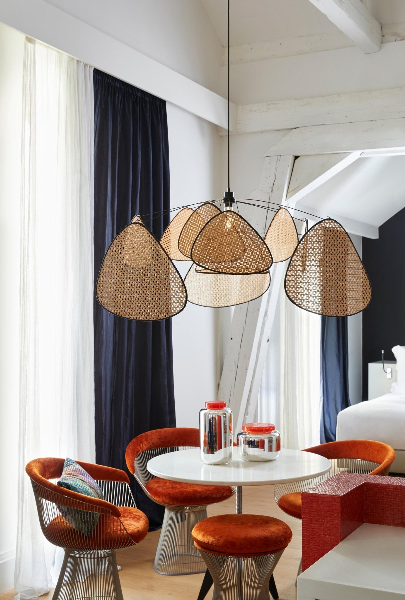 Lustra Pendant Light Rattan Swag Industrial-Neutral Decor