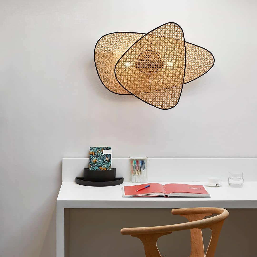 Earian Art Natural Cannage Bamboo Sconce Wall lamp-Neutral Decor