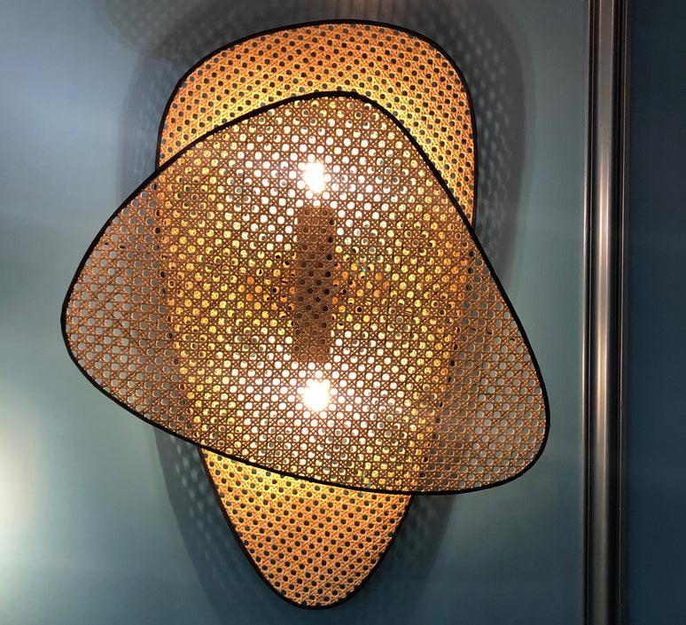 Earian Art Natural Cannage Bamboo Sconce Wall lamp-Neutral Decor