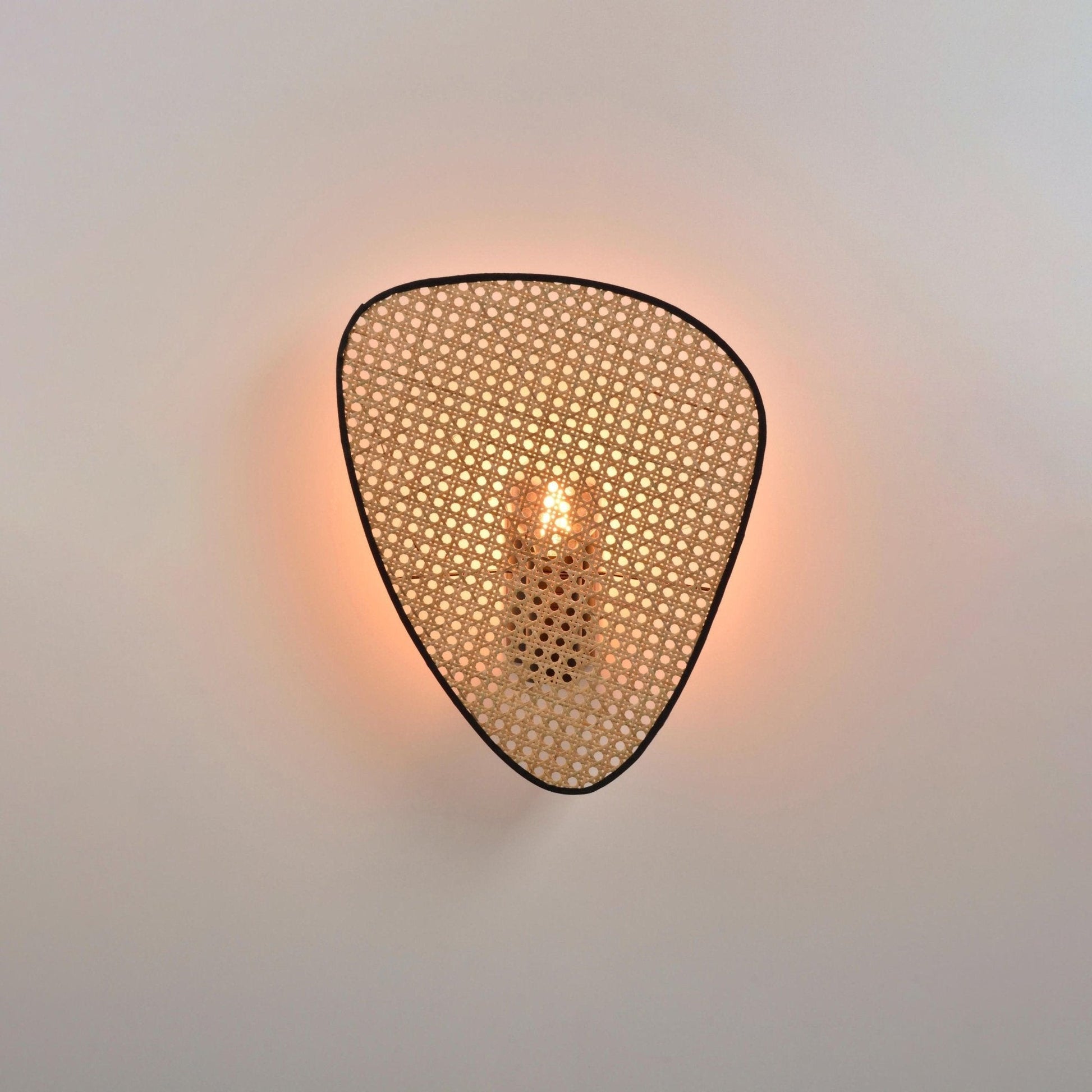Earian Art Natural Cannage Bamboo Sconce Wall lamp-Neutral Decor