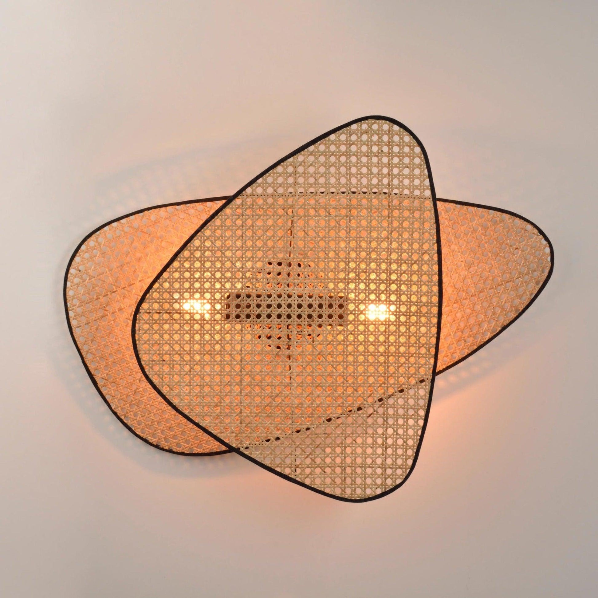 Earian Art Natural Cannage Bamboo Sconce Wall lamp-Neutral Decor