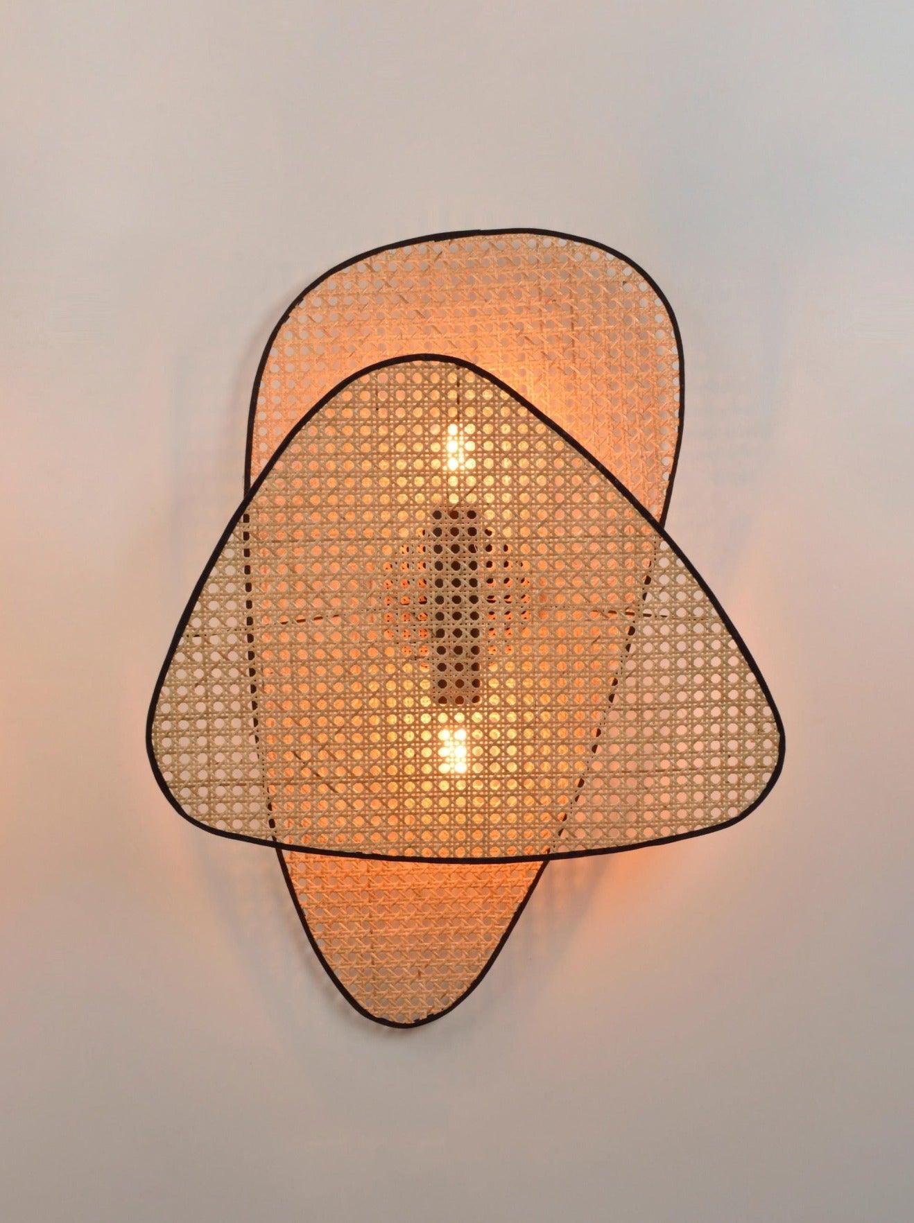 Earian Art Natural Cannage Bamboo Sconce Wall lamp-Neutral Decor