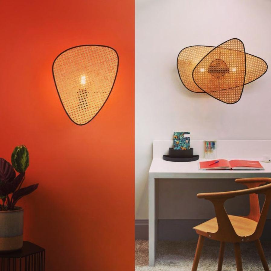 Earian Art Natural Cannage Bamboo Sconce Wall lamp-Neutral Decor