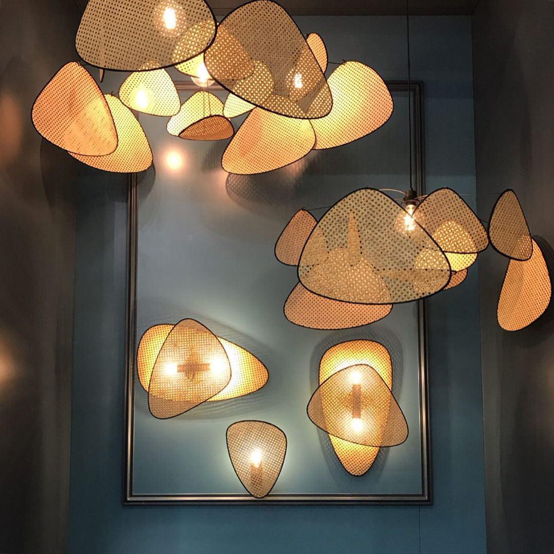 Earian Art Natural Cannage Bamboo Sconce Wall lamp-Neutral Decor
