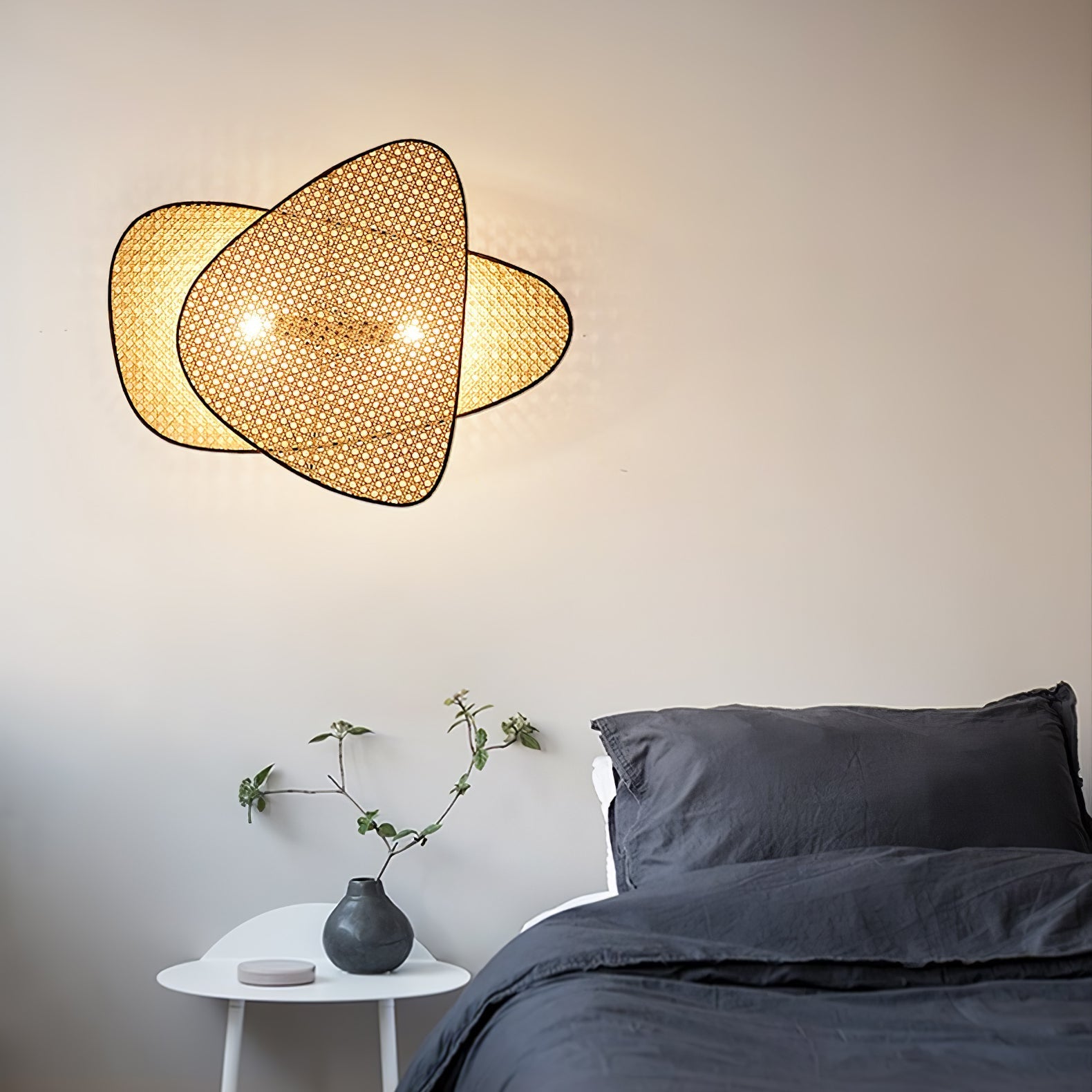 Earian Art Natural Cannage Bamboo Sconce Wall lamp-Neutral Decor