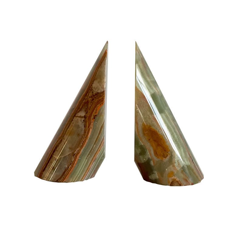 Sculpted Marble Bookends-Neutral Decor