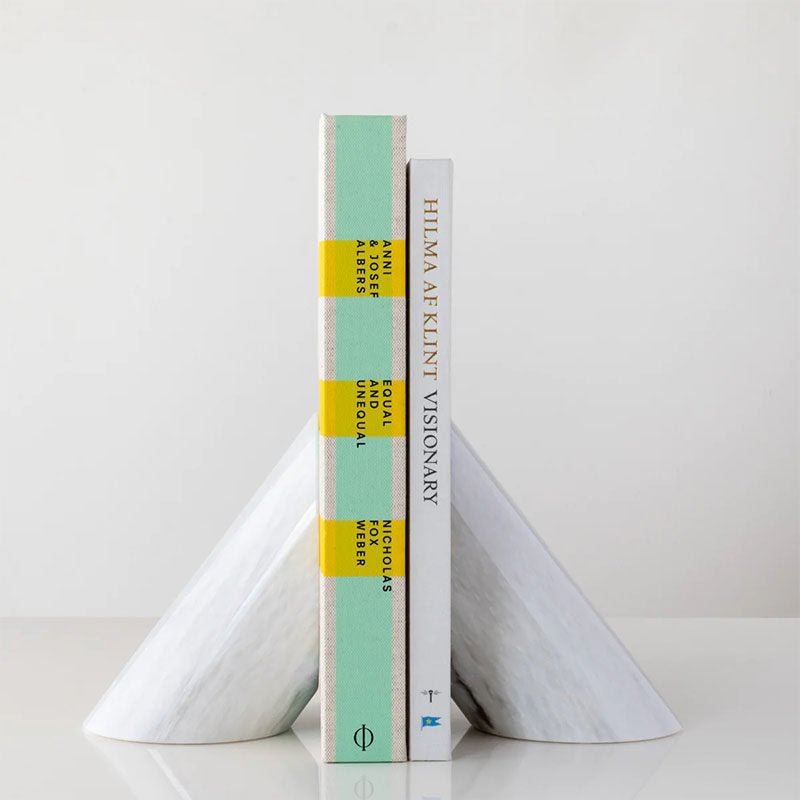 Sculpted Marble Bookends-Neutral Decor