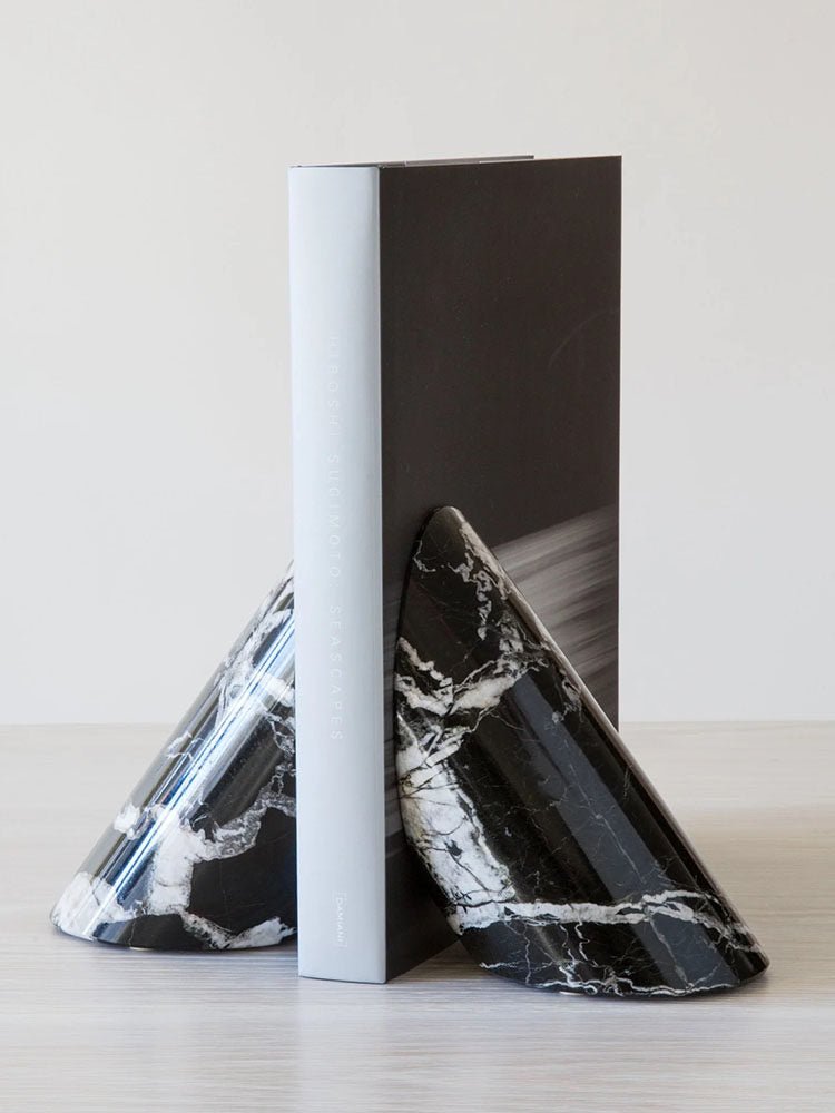 Sculpted Marble Bookends-Neutral Decor